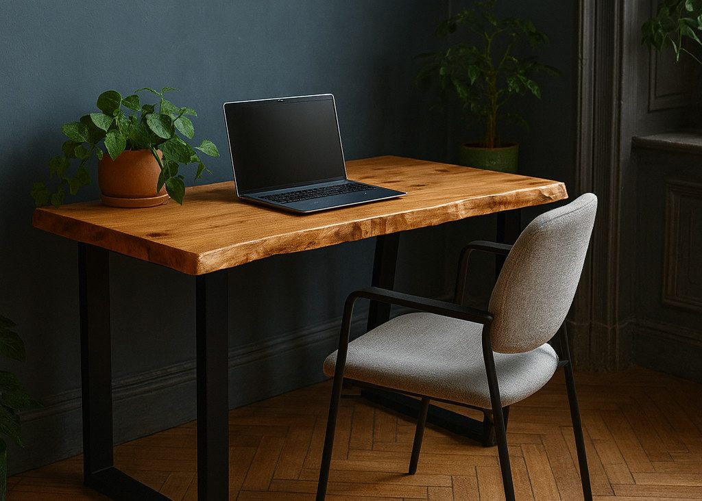 Living Oak Schreibtisch Schreibtisch aus massiver Eiche – Unikat mit Charakter (Europäische Eiche, in Deutschland gefertigt)