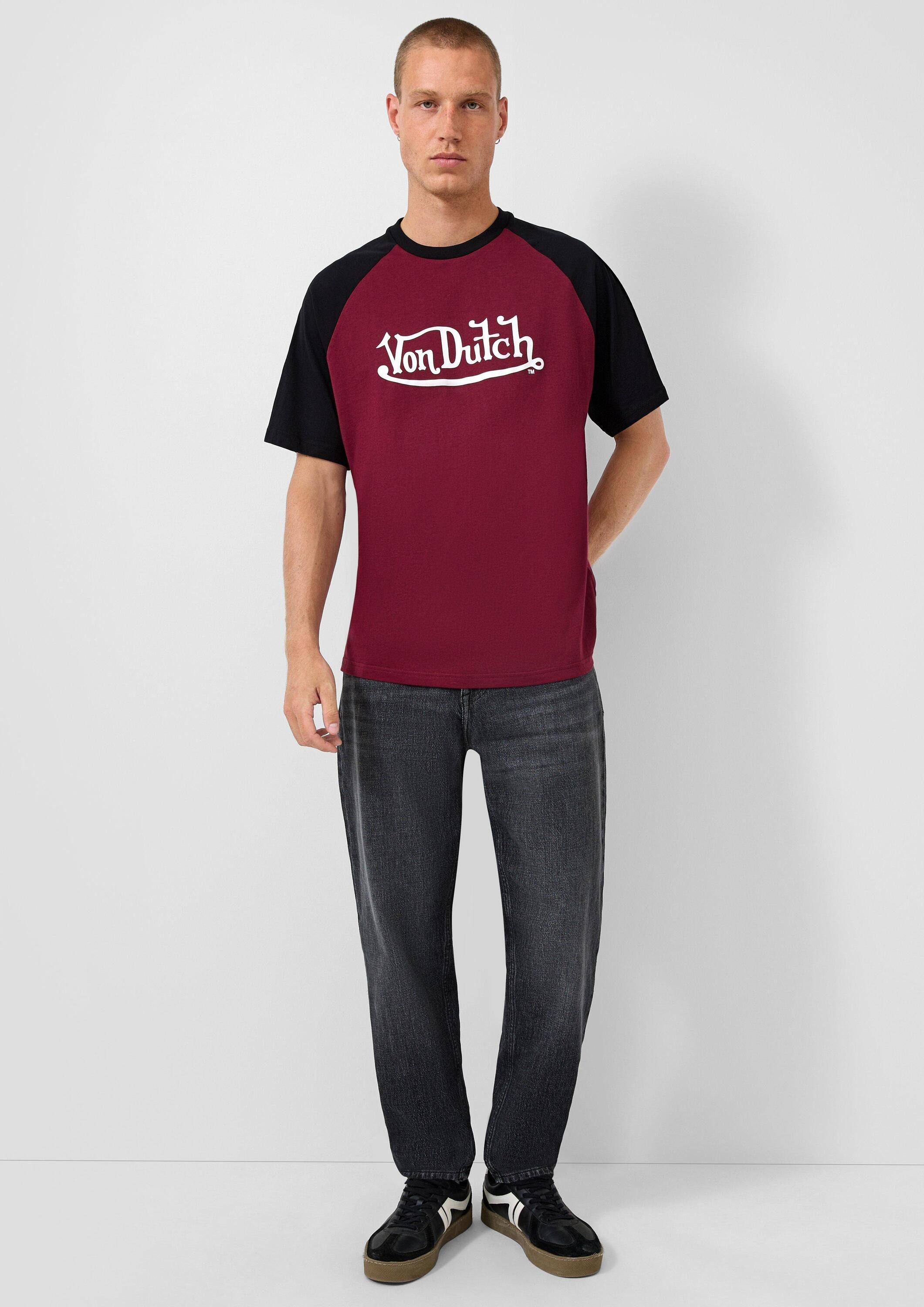 QS Kurzarmshirt T-Shirt Raglan T-Shirt mit Frontdruck, QS x Von Dutch