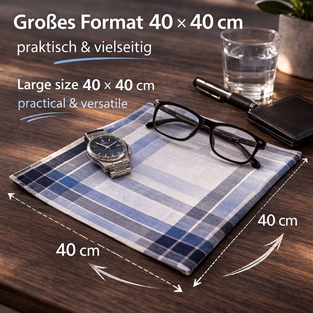 Betz Taschentuch Betz Herrentaschentücher LEO 4 40x40 cm, (Set, 12-St. 12 Stück Stofftaschentücher), 100% Baumwolle – Bild 4 von 5