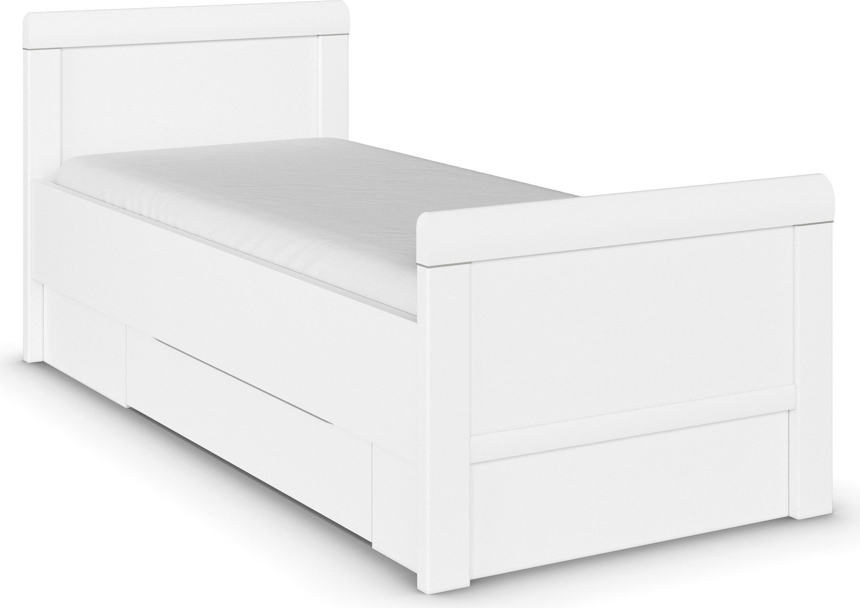 rauch Stauraumbett Bett Einzelbett Stollenbett Bettkästen EVELYN, in Komforthöhe mit Holzkopfteil sowie Schubladen MADE IN GERMANY