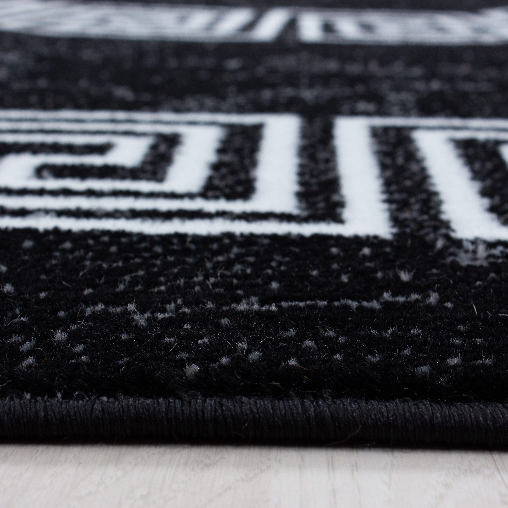 Carpettex Kurzflor-Bettumrandung Mäander-Design, Höhe 6 mm, günstig online kaufen