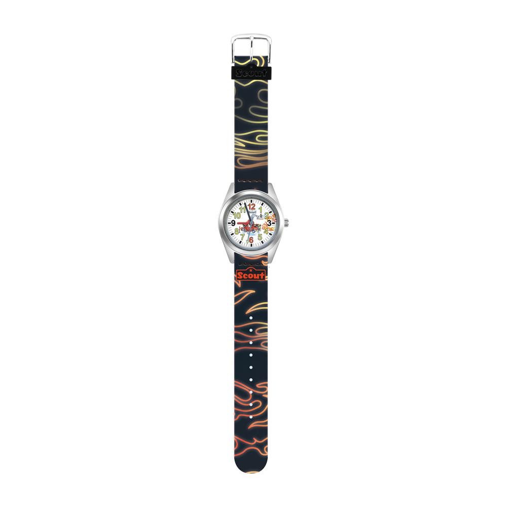 Scout Quarzuhr Flames Armbanduhr für Jungen von Scout aus Metall, Kunstleder