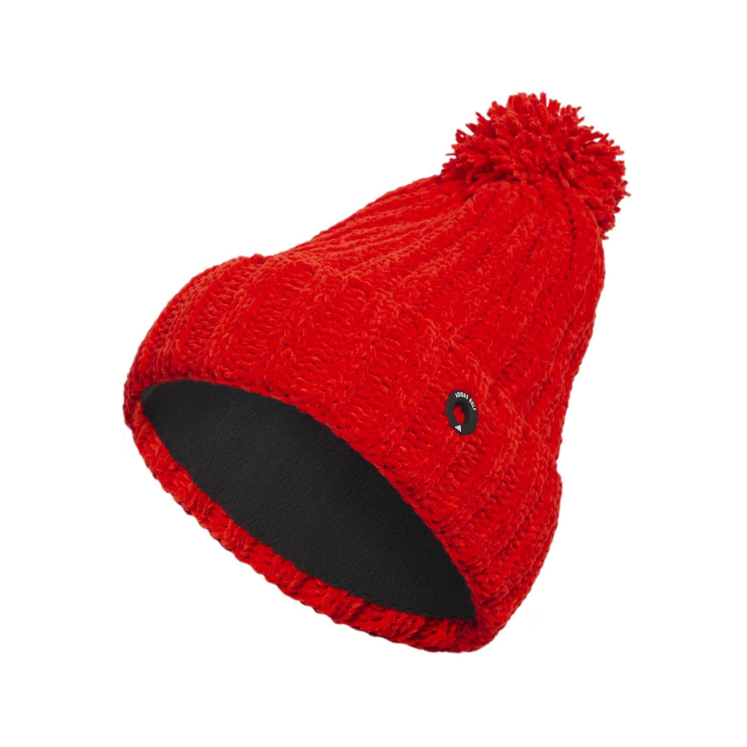 adidas Sportswear Beanie Adidas Golf Mütze Bommel Chenille Cable-Knit Rot Unisex One Size