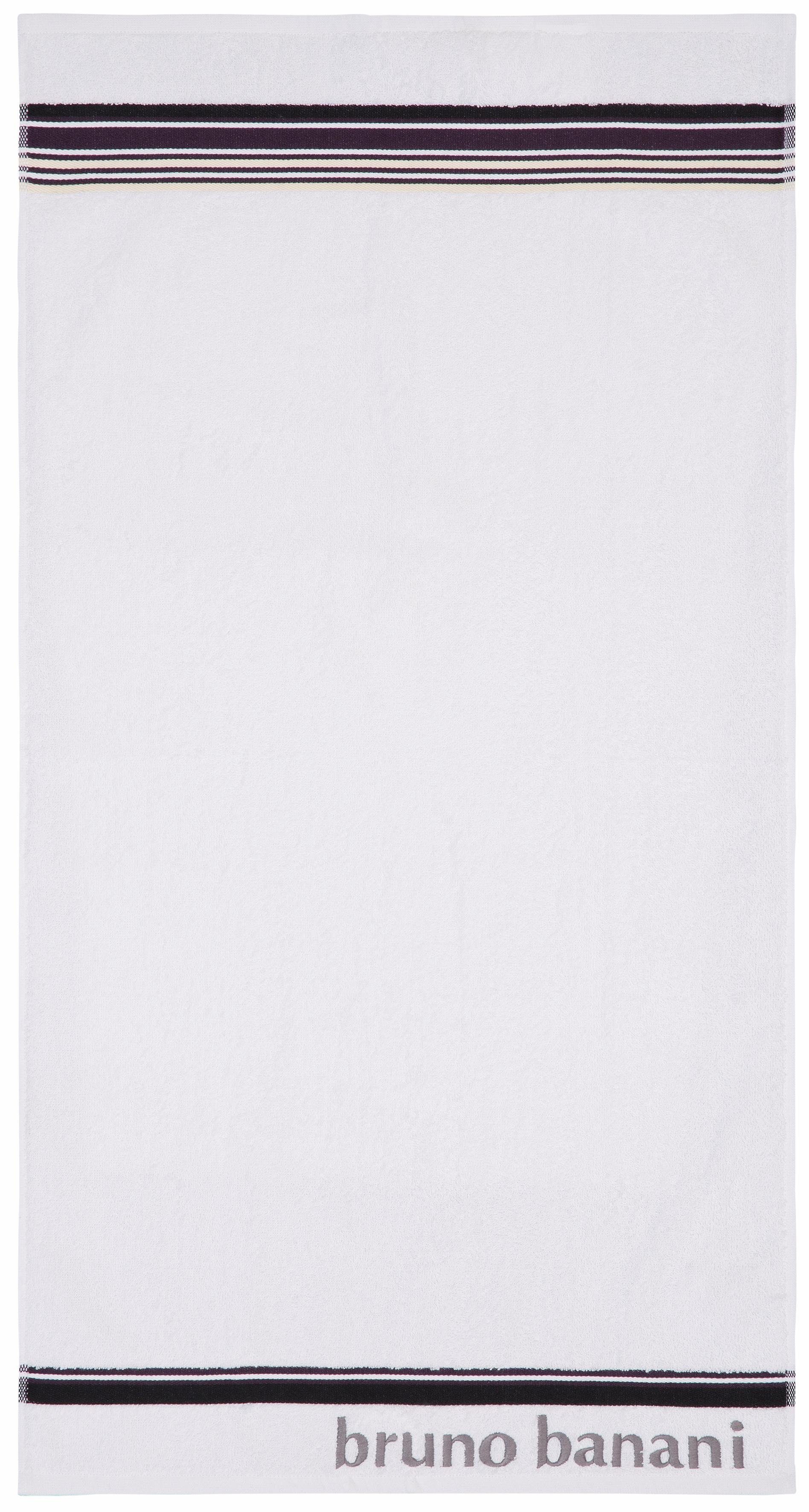 Baumwolle 7 Handtücher (Set, Bordüre Markenlogo, Walkfrottee, Set Set, und 7-tlg), teiliges mit Handtuch Maja, Banani Bruno anthrazit/weiß 100%