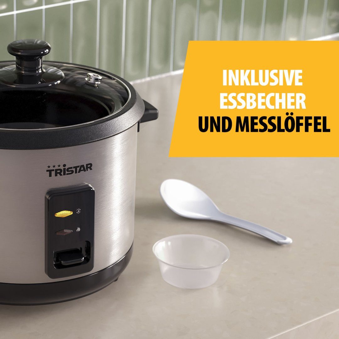 Tristar Reiskocher Tristar RK-6147 Reiskocher – 1,5 L Fassungsvermögen – Edelstahlgehäuse, 500 W, 1,5 L Inhalt - Edelstahlgehäuse