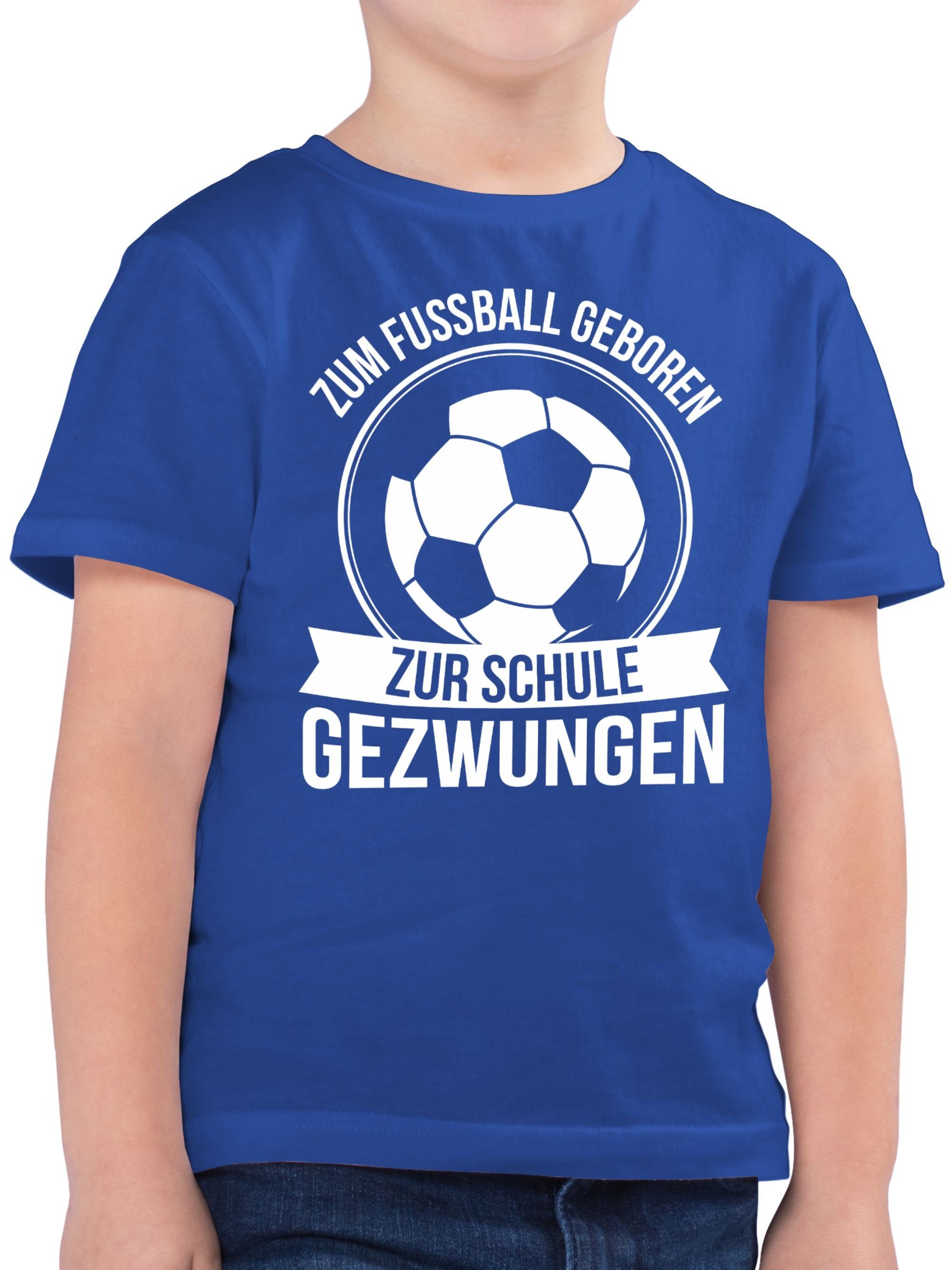 geboren Schulanfang gezwungen 03 T-Shirt Fußball Royalblau Schule Shirtracer Einschulung Junge zur Zum Geschenke