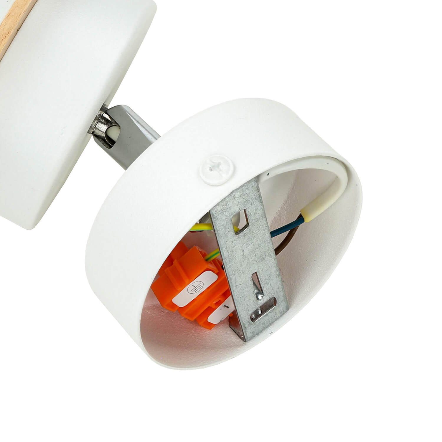 Licht-Erlebnisse Wandstrahler Lampe Spot ohne verstellbar Stoffschirm Schlafzimmer Leuchtmittel, Lampe Wohnzimmer Weiß KIMMIE