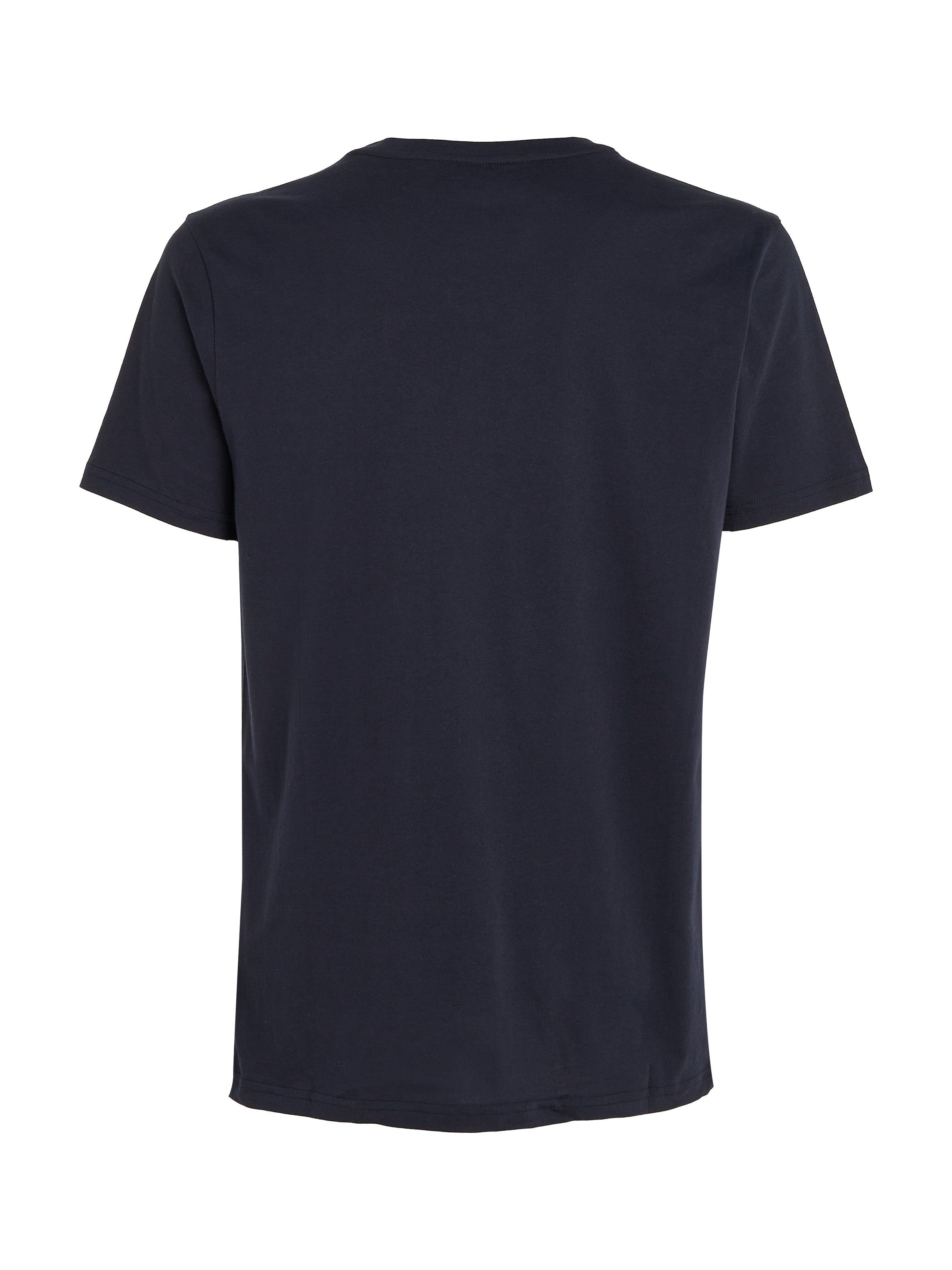Tommy mit Hilfiger Desert-Sky-(dunkelblau) T-Shirt SS CN TEE LOGO Hilfiger Markenlogo-Druck Underwear Tommy