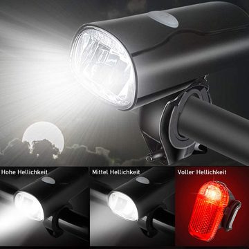 zggzerg Fahrradbeleuchtung LED Fahrradlicht Set,STVZO Zugelassen Fahrradbeleuchtung USB Aufladbar