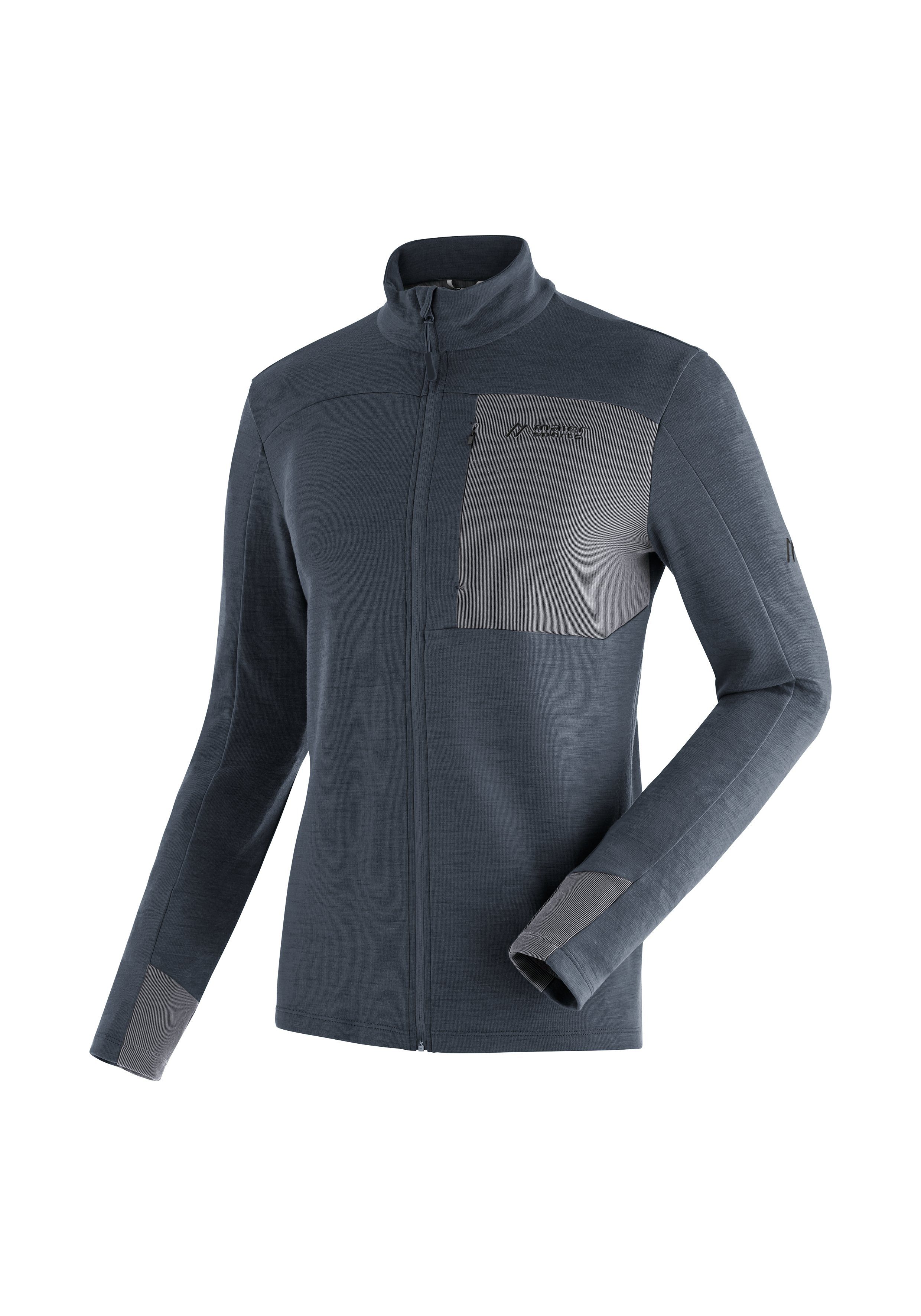 Maier Sports Funktionsshirt Skutvik M Midlayer-Jacke für Herren, ideal für Ski-Touren graublau | Funktionsshirts