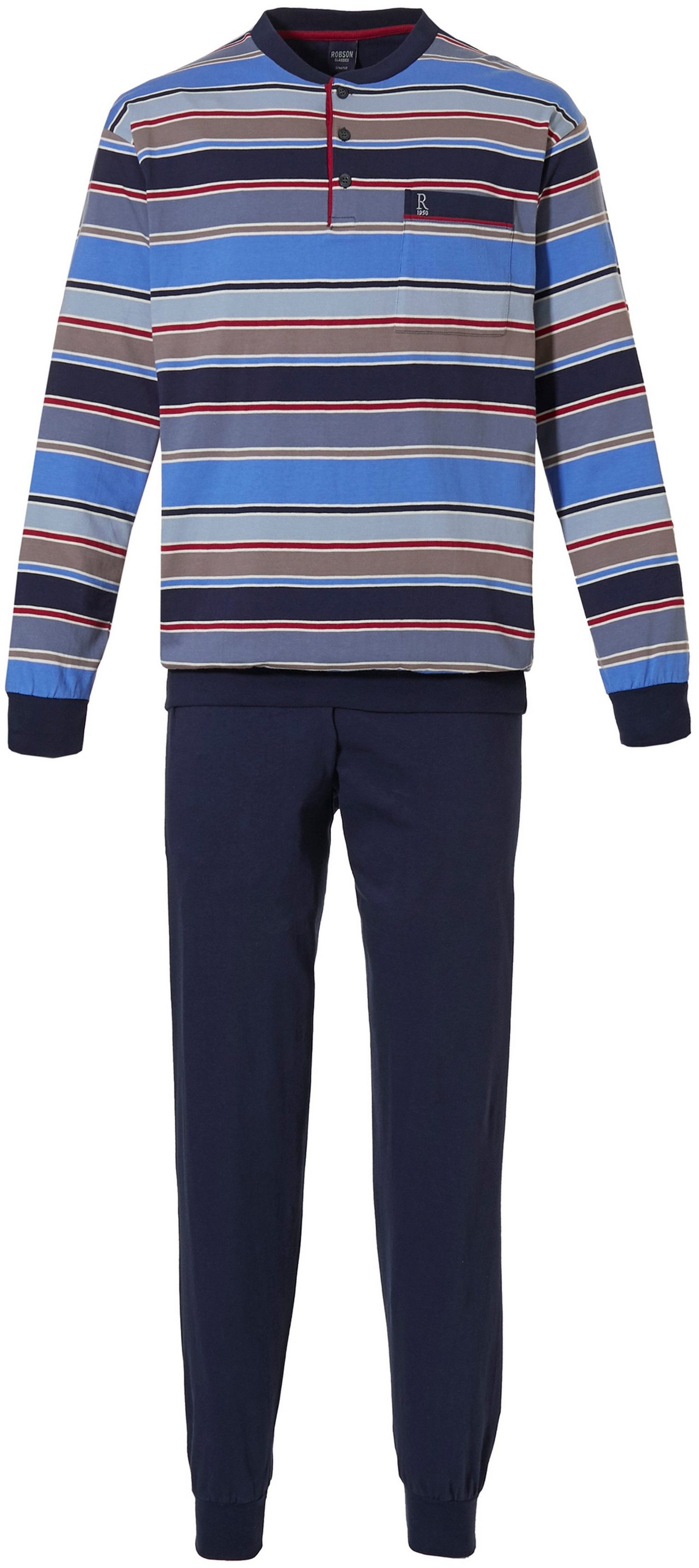 Robson Pyjama Herren Schlafanzug mit Knopfleiste günstig online kaufen