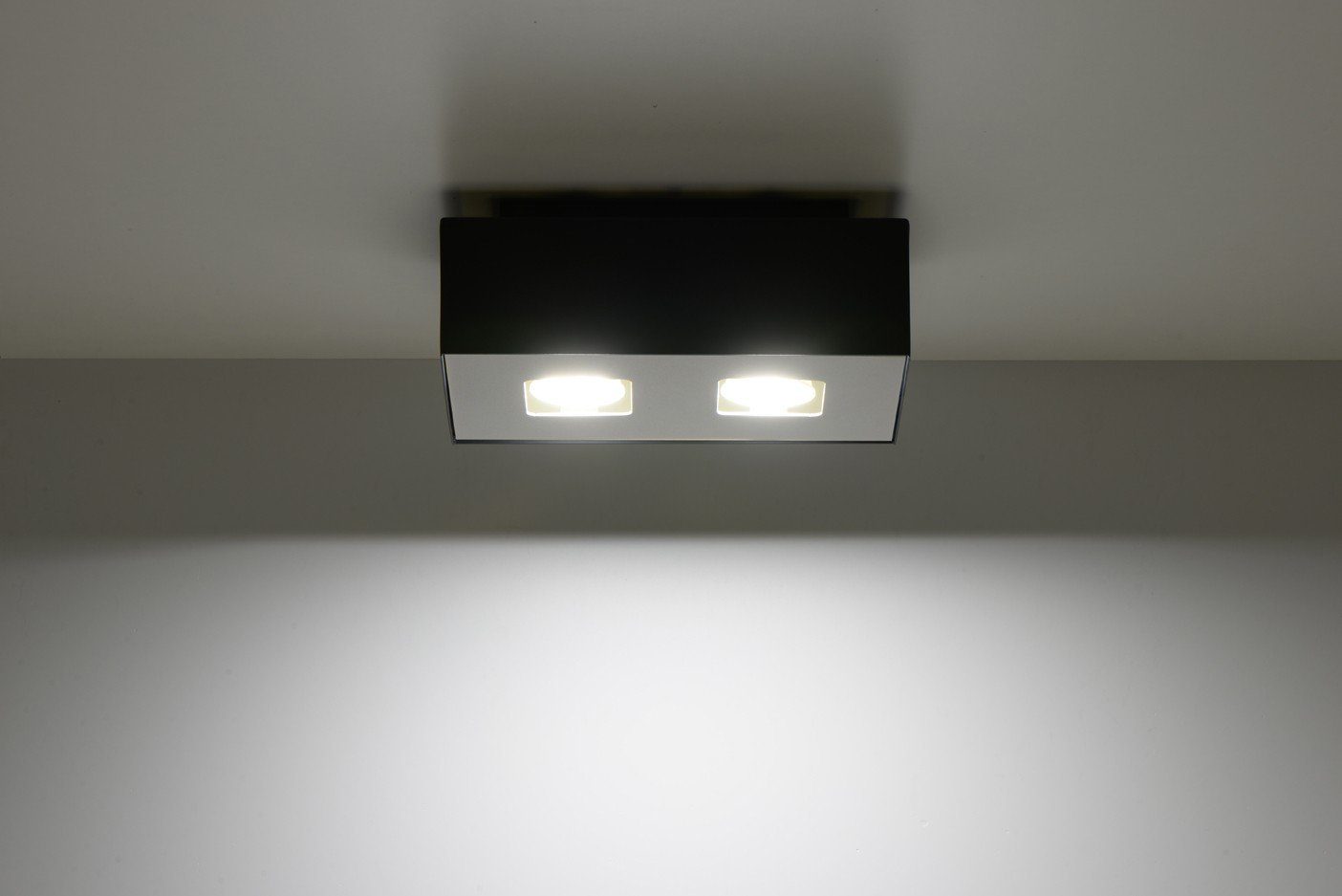 Weiß B14cm Schwarz Deckenlampe L24cm Metall 2-flmg ohne Deckenleuchte Leuchtmittel, Flur HYDRA, Bauhaus Licht-Erlebnisse