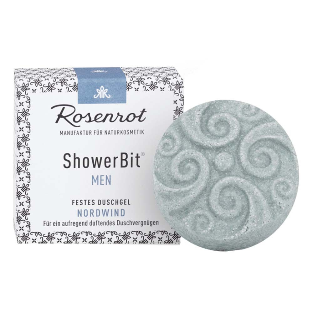 Rosenrot Feste Duschseife Festes Duschgel Men ShowerBit® - Nordwind 60g