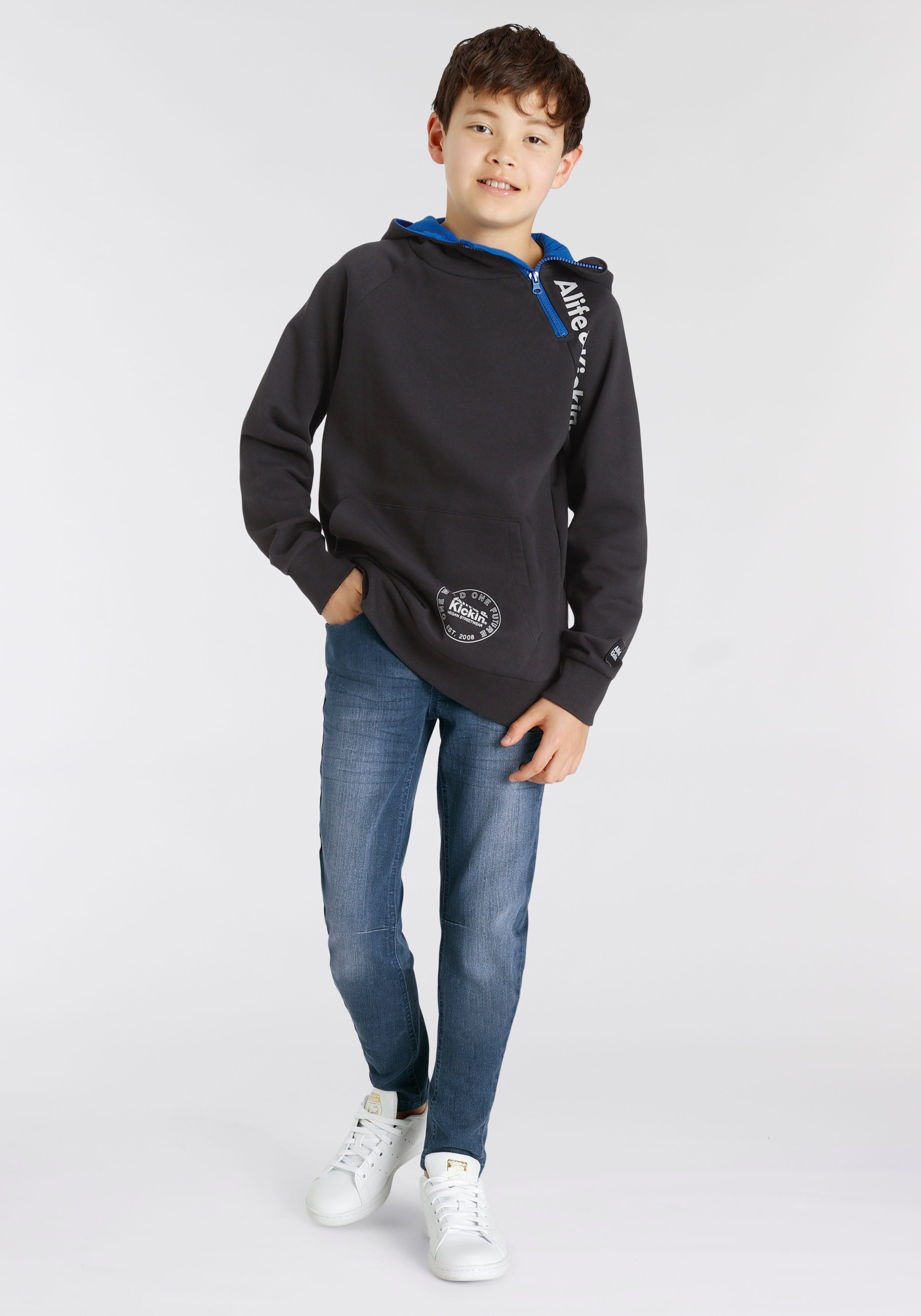 Alife & Kickin Kapuzensweatshirt für Jungen, seitlichem Reißverschluß mit