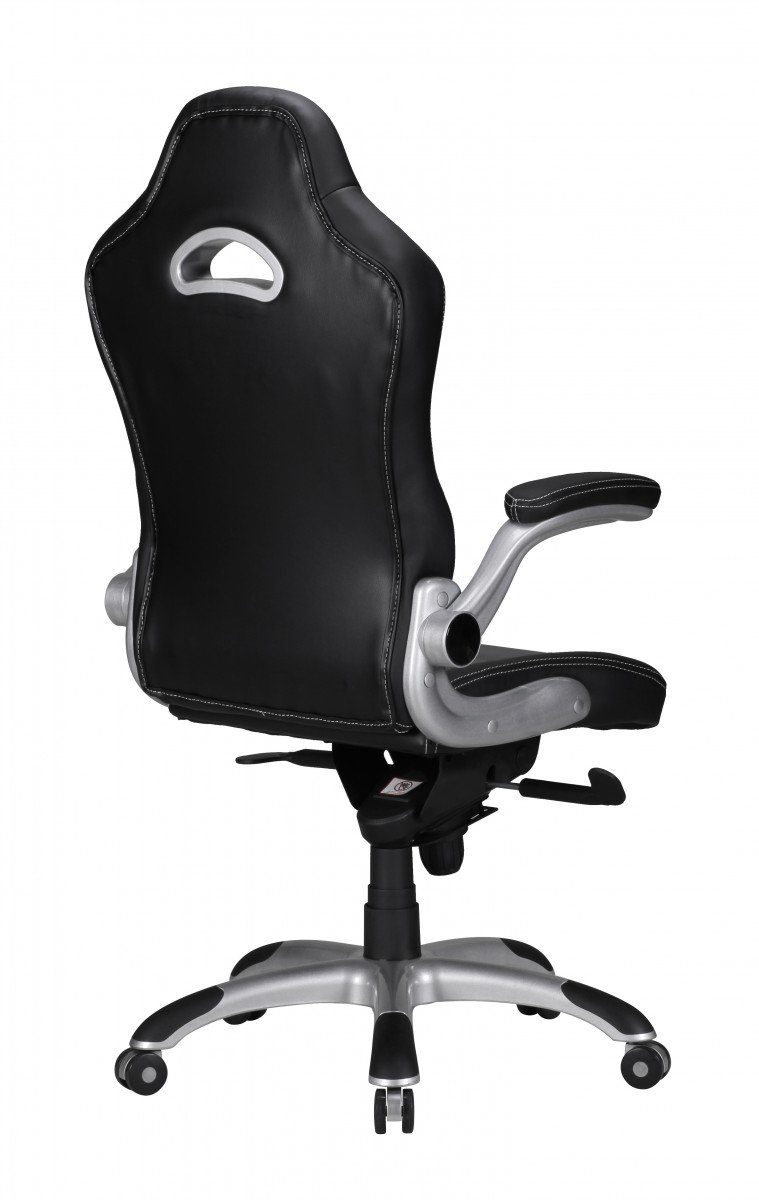 Drehstuhl Design), Racing Bürostuhl mit Gaming Schreibtischstuhl Armlehne Amstyle (Kunstleder SPM1.237 / Grau, Schwarz Drehbar, Chair