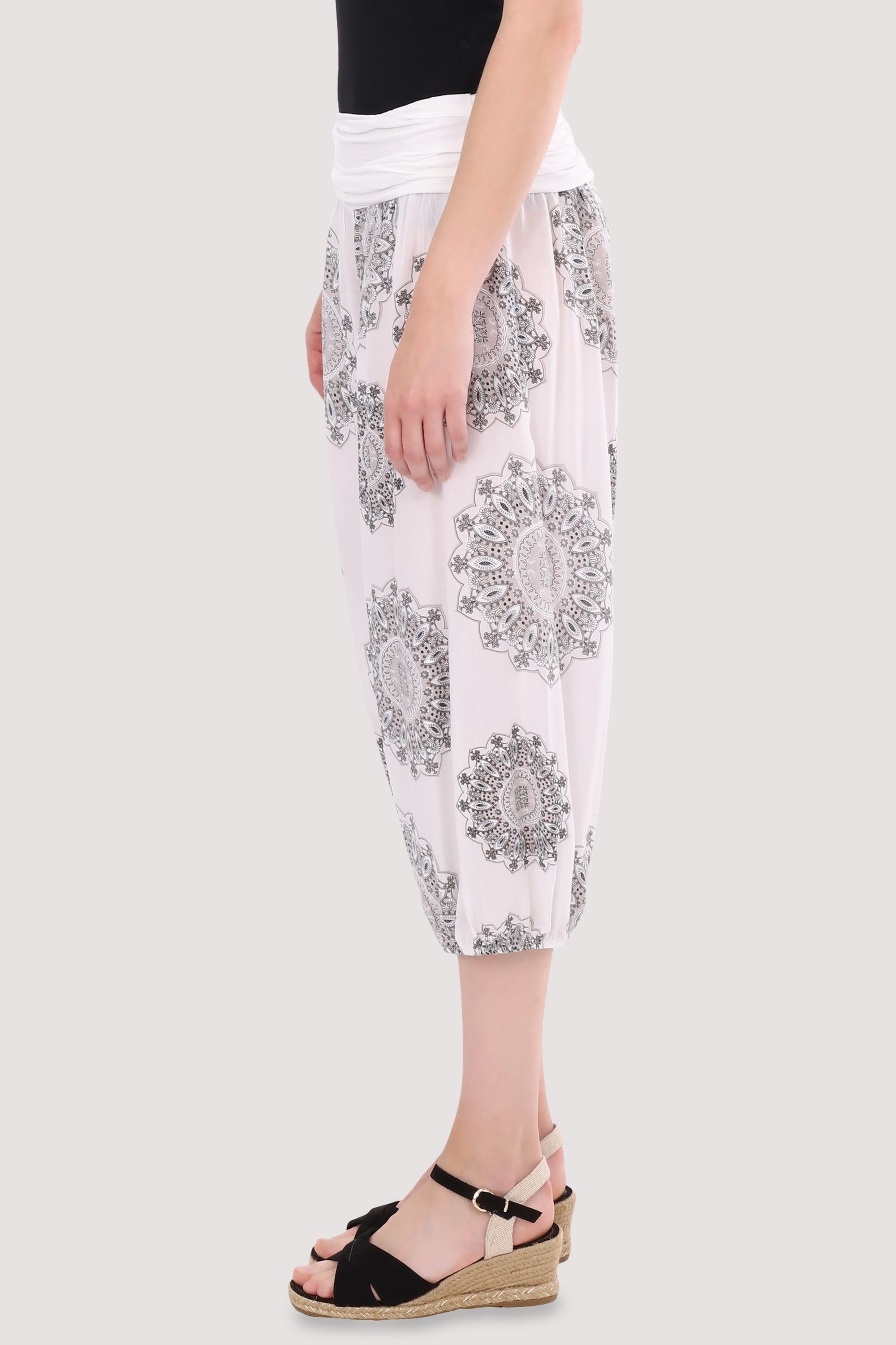 malito more than fashion Haremshose 7196 Aladinhose Capri mit Orient Print Einheitsgröße