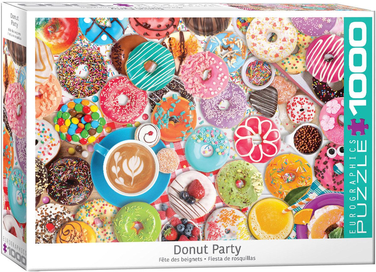 Puzzle 1000 Teile Puzzle - Puzzle - Leckere Donuts in bunten Farben, Puzzleteile