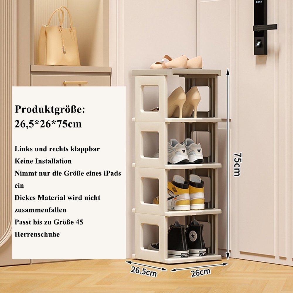 NUODWELL Schuhregal Schuhablage schmal, platzsparender Zusammenklappbares S günstig online kaufen