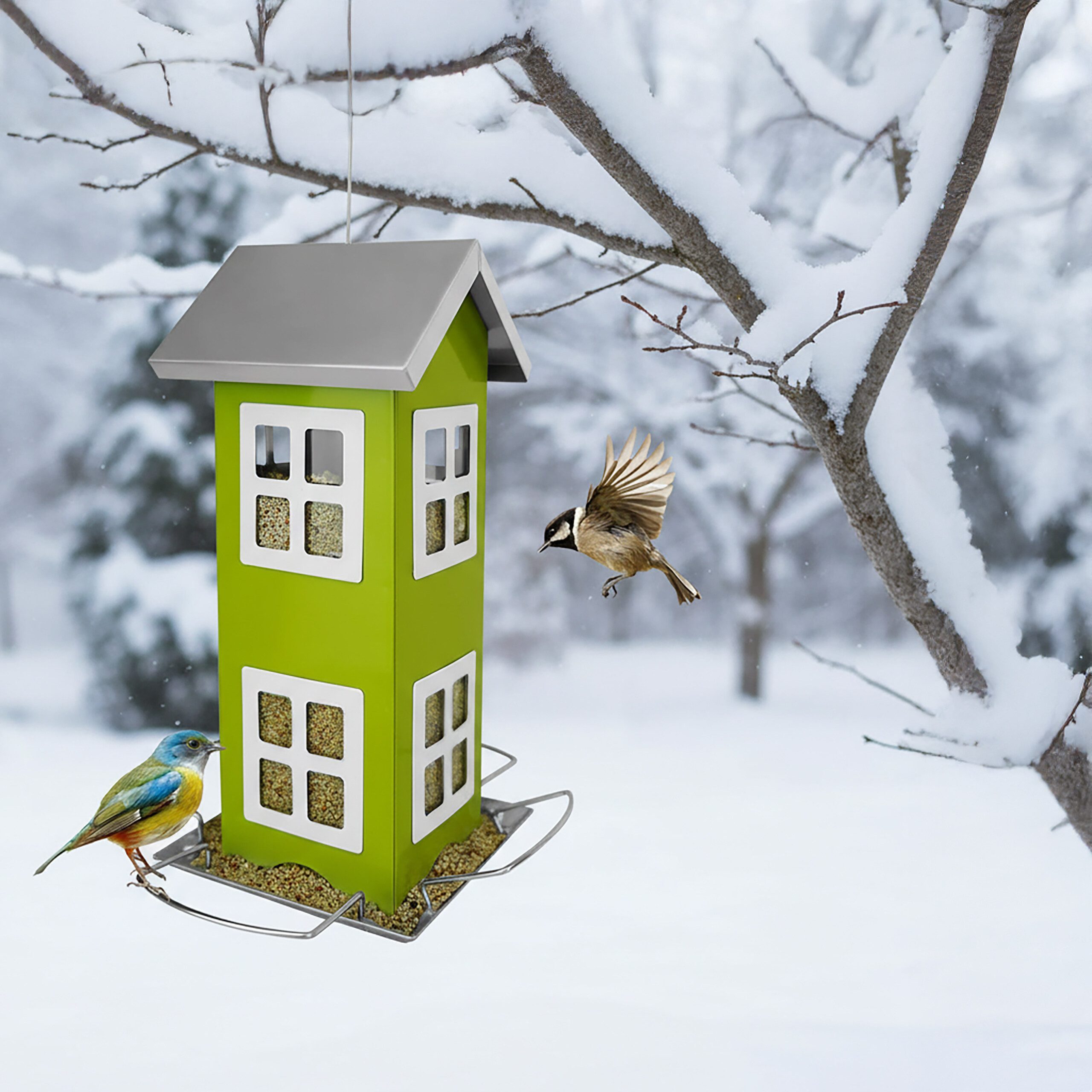 relaxdays Vogelhaus zum Aufhänge, grün