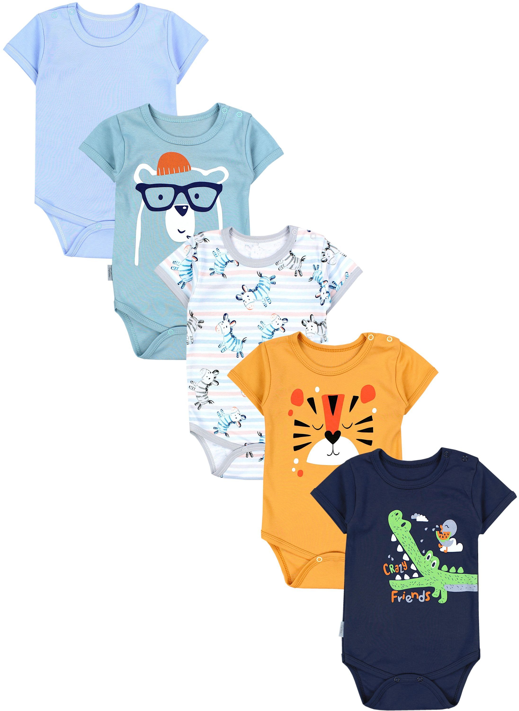 TupTam Kurzarmbody TupTam Jungen Baby Body Kurzarm in Unifarben - 5er Pack