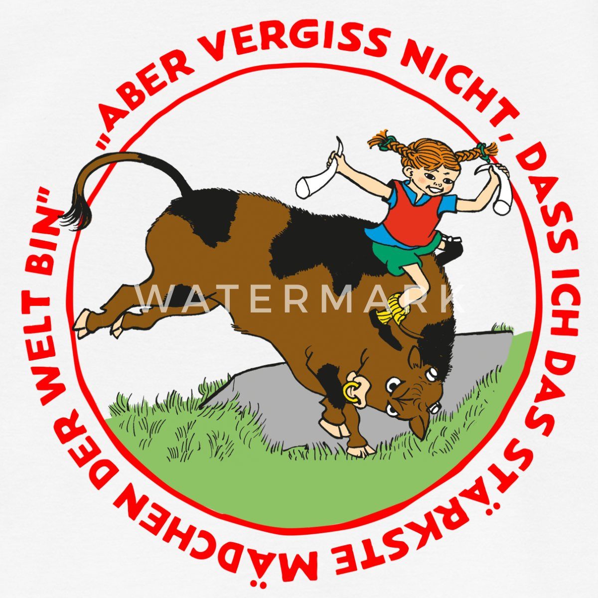 Spreadshirt T-Shirt Pippi Langstrumpf Das Stärkste Mädchen Der Welt Kinder T-Shirt (1-tlg)