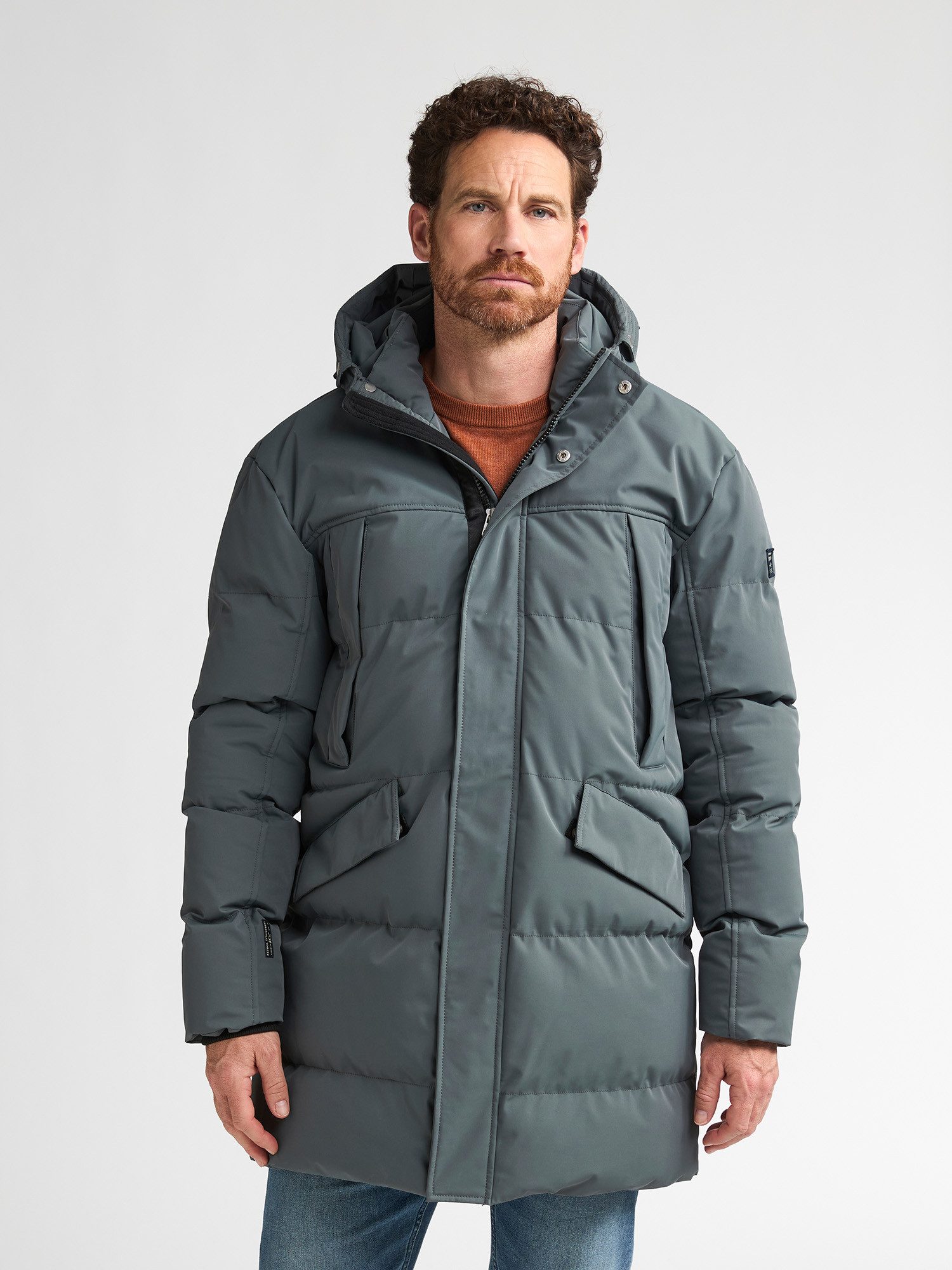Petrol Industries Parka mit Steppnähten und Kapuze, warm wattiert, matte Optik