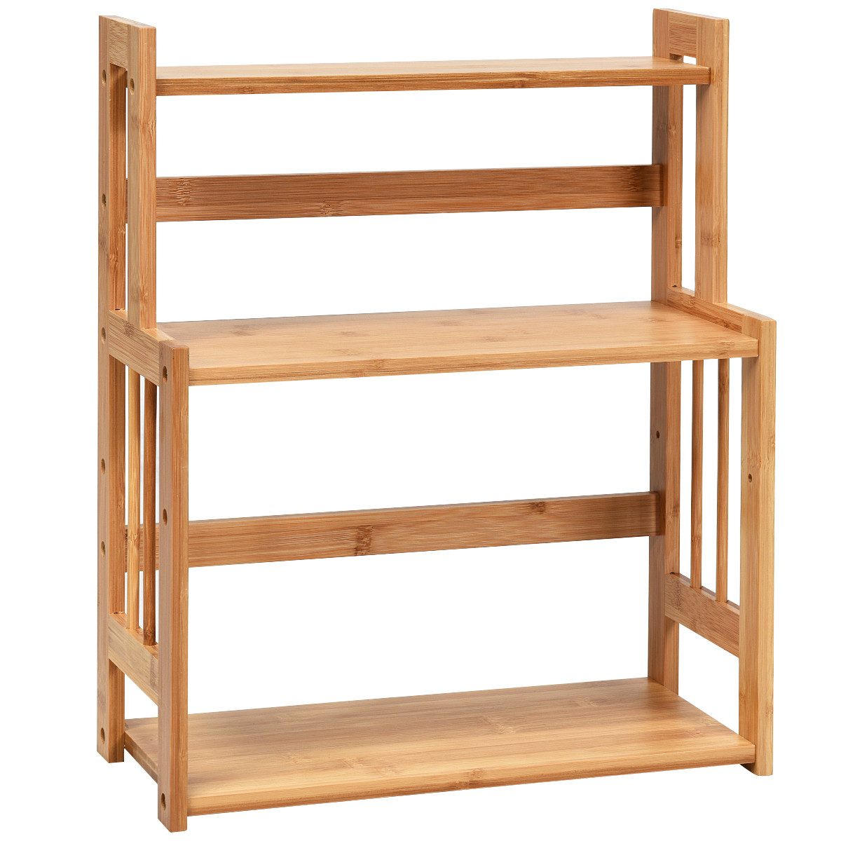 COSTWAY Gewürzregal, 3-stufig, mit höhenverstellbarer Ablage, Bambus günstig online kaufen