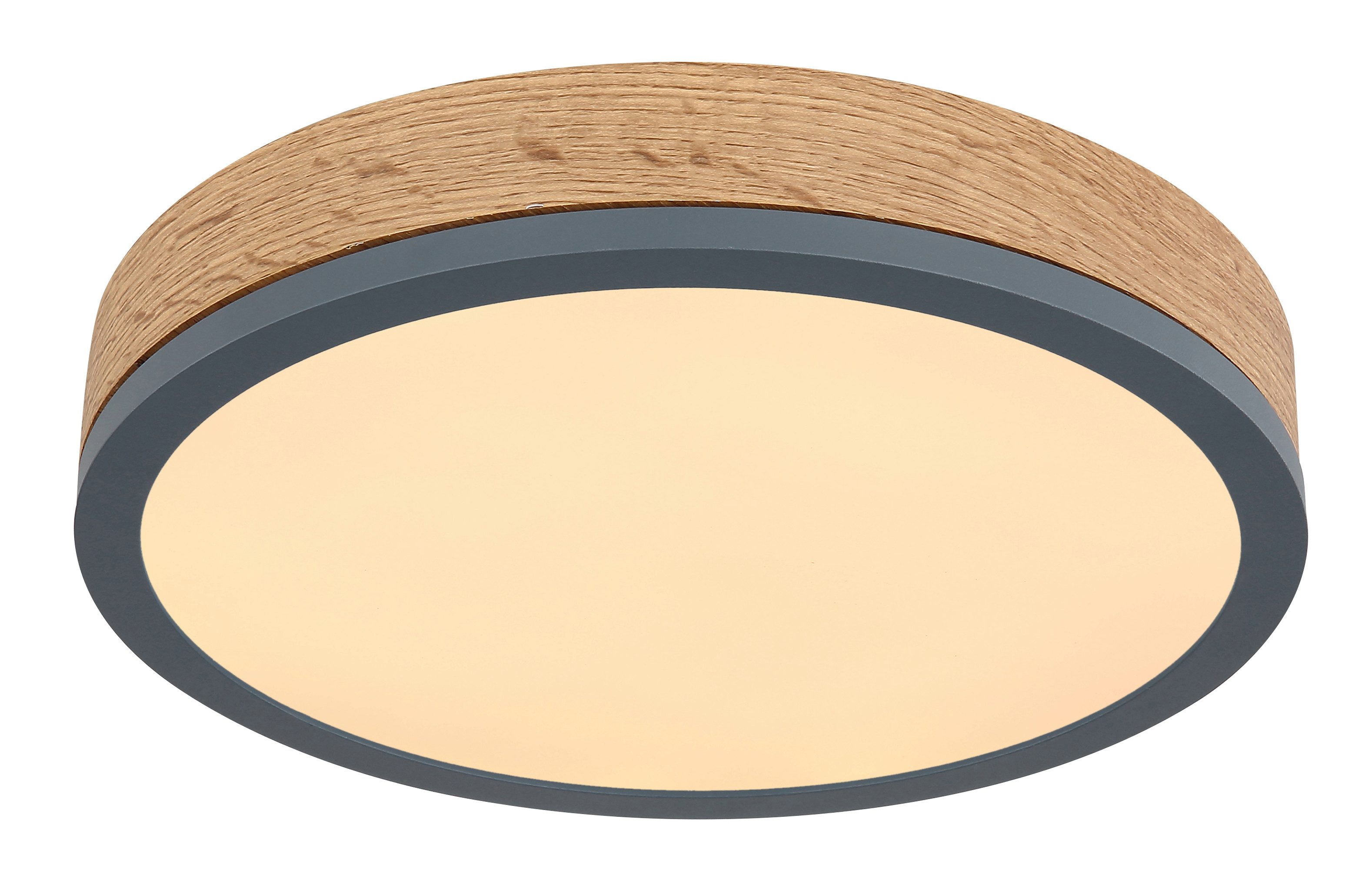 GLOBO LIGHTING Deckenleuchte DORO, CCT - über Fernbedienung, Dimmfunktion, Memoryfunktion, Nachtlichtfunktion, Timerfunktion, LED fest integriert, Deckenlampe Metall Graphit, LED