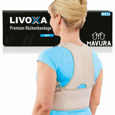 MAVURA Rückenbandage »LIVOXA Ergonomische Rückenkorrektor Rückenhalter Rücken Geradehalter«, Rückengurt Haltungskorrektur Haltungskorrektor Rückenstütz-Gürtel