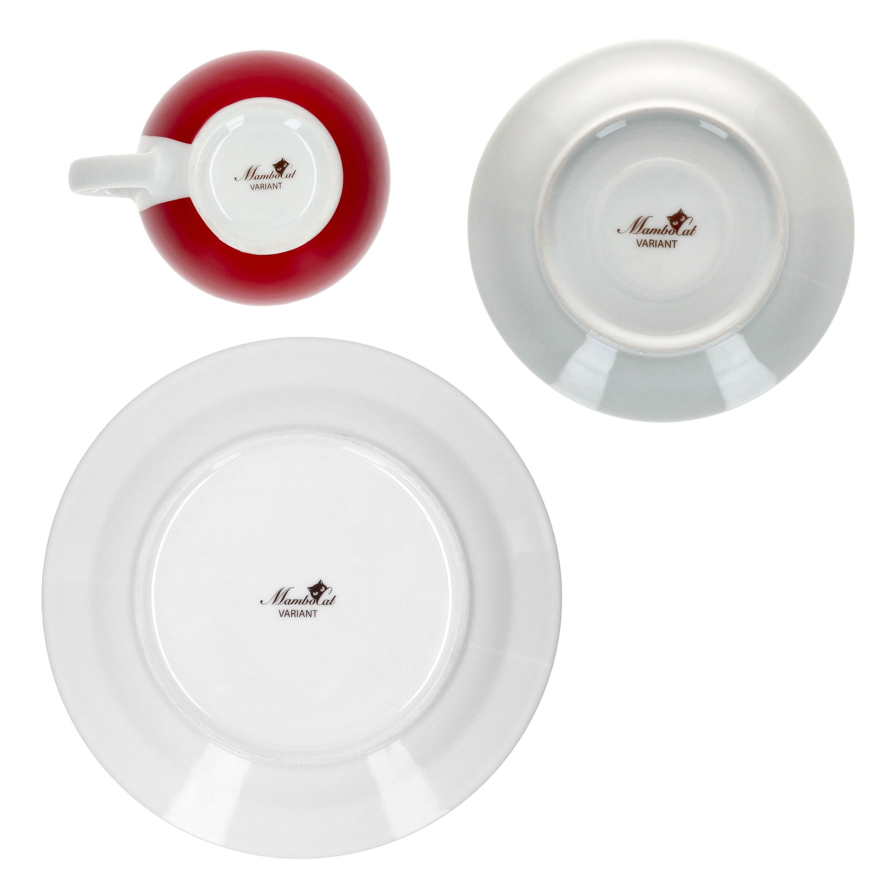 MamboCat Kaffeeservice 18tlg Kaffeeservice Variant Rot Porzellan 6 Personen, Porzellan – Bild 5 von 5