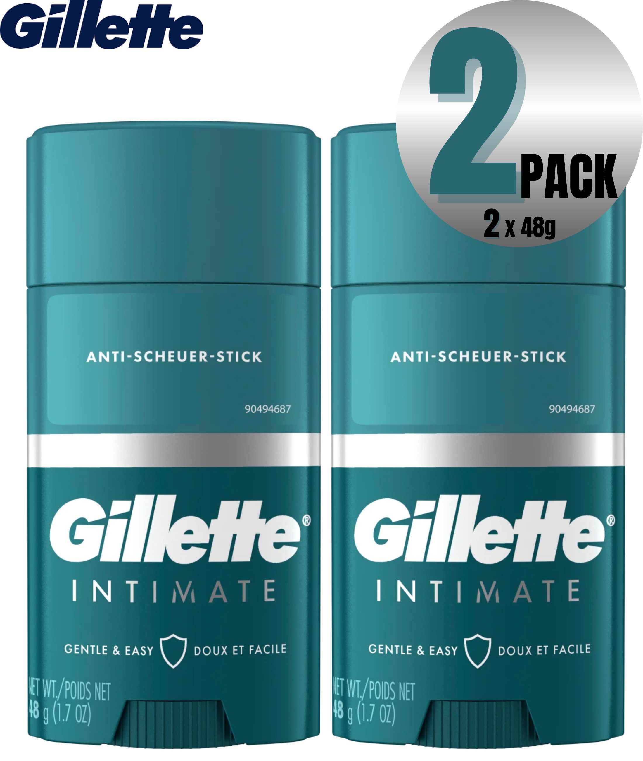 Deo-Roller Intimate Anti Scheuer Stick 2er Pack(2x 48g)