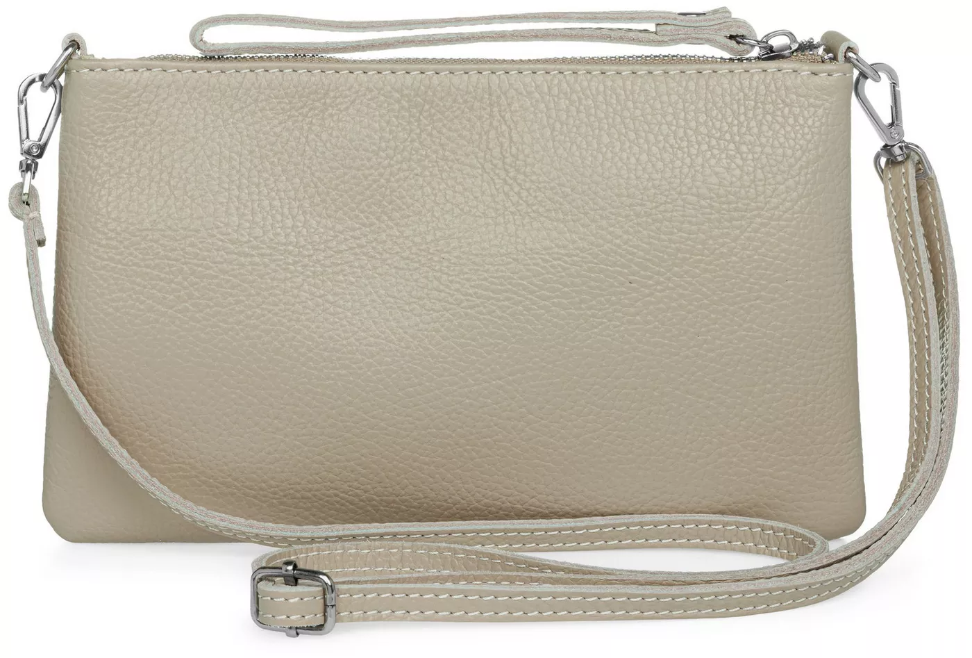 Caspar Clutch Abendtasche Kompakte Damen Leder Tasche - CLASSIC LINE - Modell No.834, leicht, elegant & unempfindlich - 100% Echtleder - Handmade in Italy