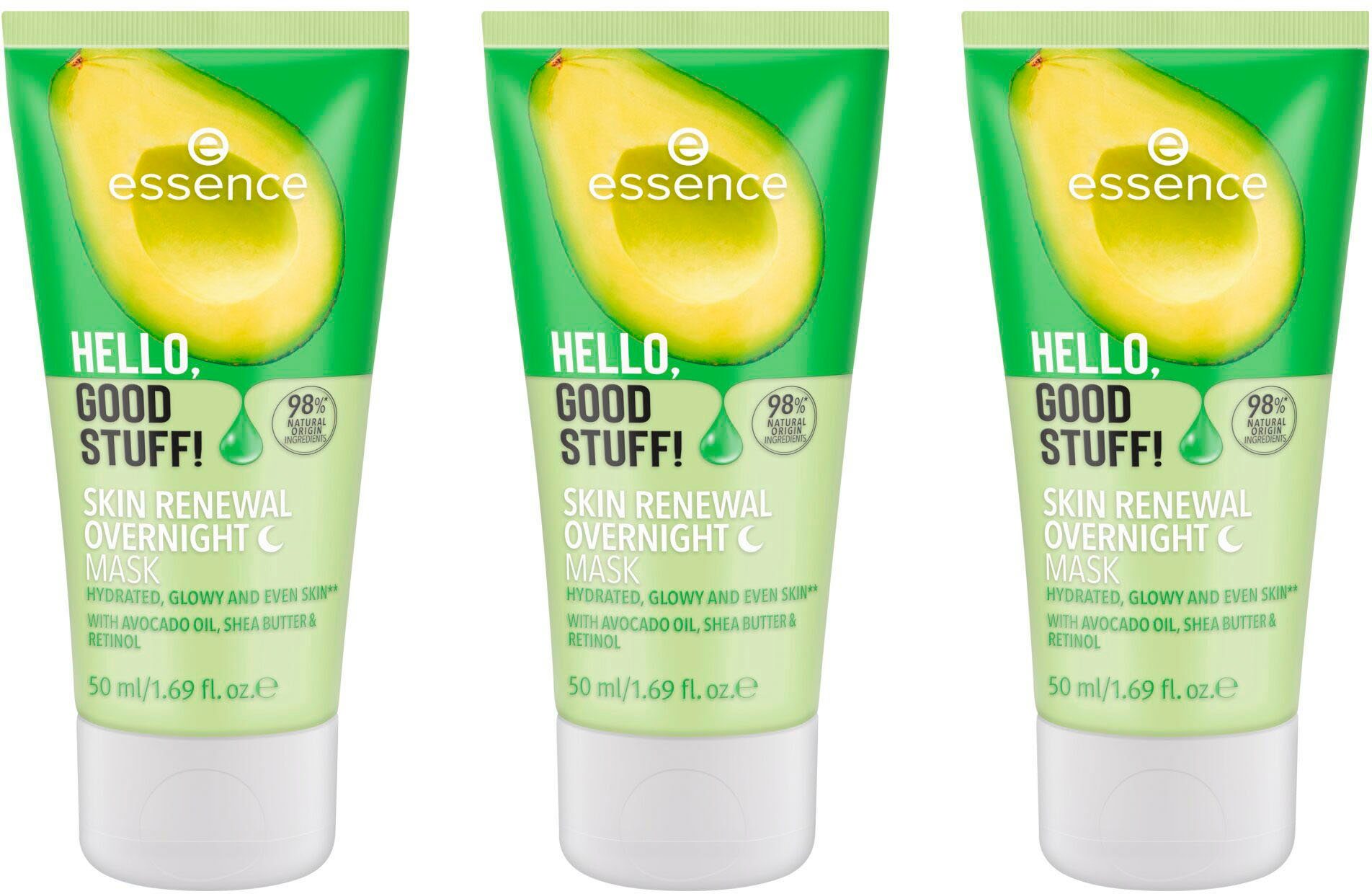 Essence Nachtcreme HELLO, GOOD STUFF! SKIN RENEWAL OVERNIGHT MASK Set, 3-tlg