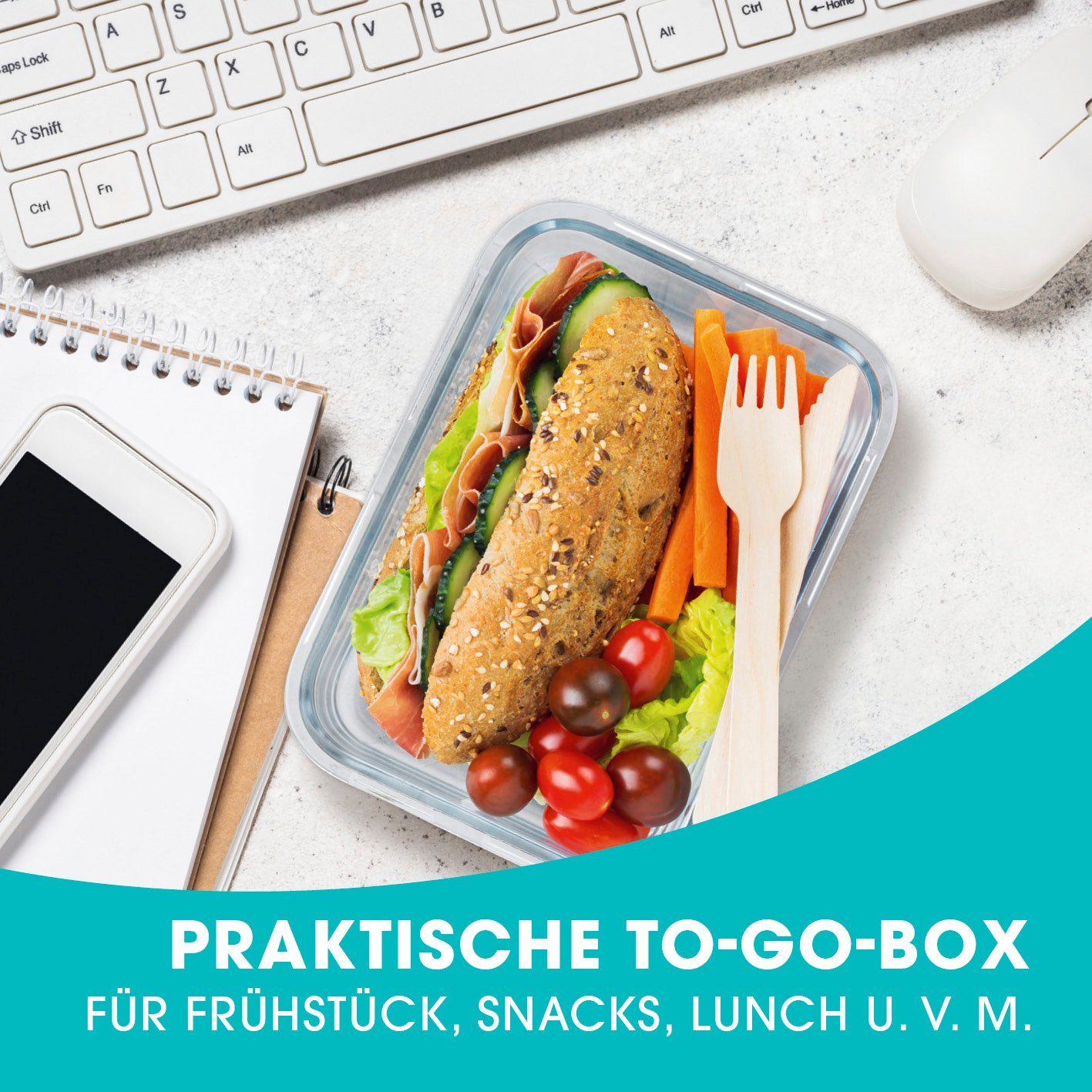 einfrieren, aufbewahren, Lunchbox Set, 1100ml; 4x 500ml; (14er 4x 28-tlg), GOURMETmaxx 200ml; 2100ml tropfsicher, 2x 4x Frischhaltedose