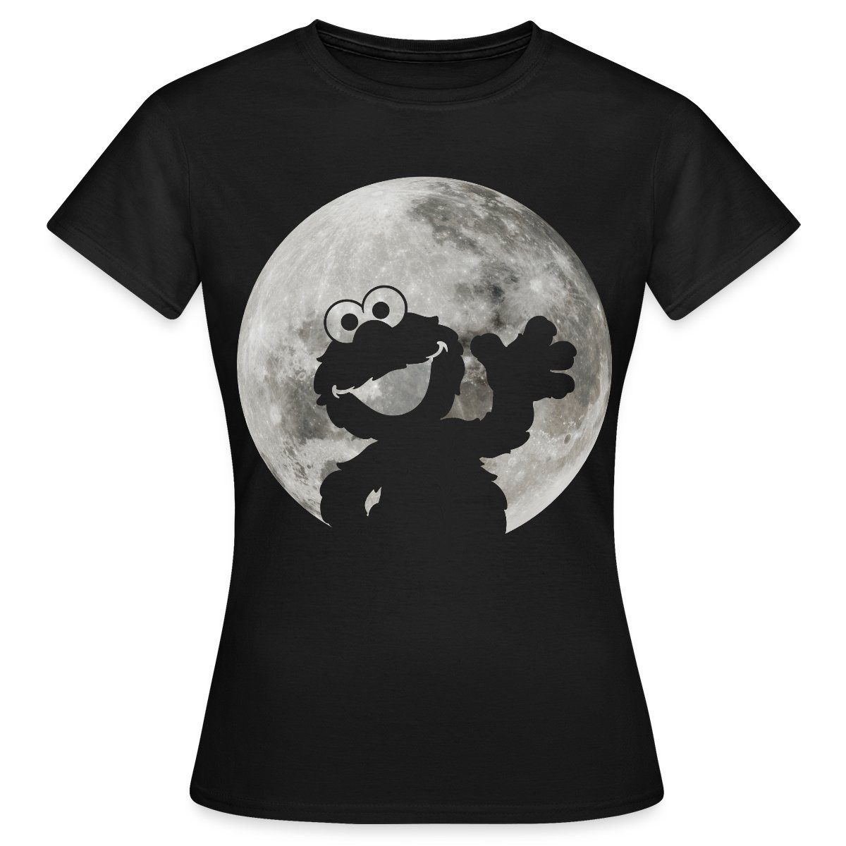 Spreadshirt T-Shirt Sesamstraße Elmo Im Vollmond Frauen T-Shirt (1-tlg)