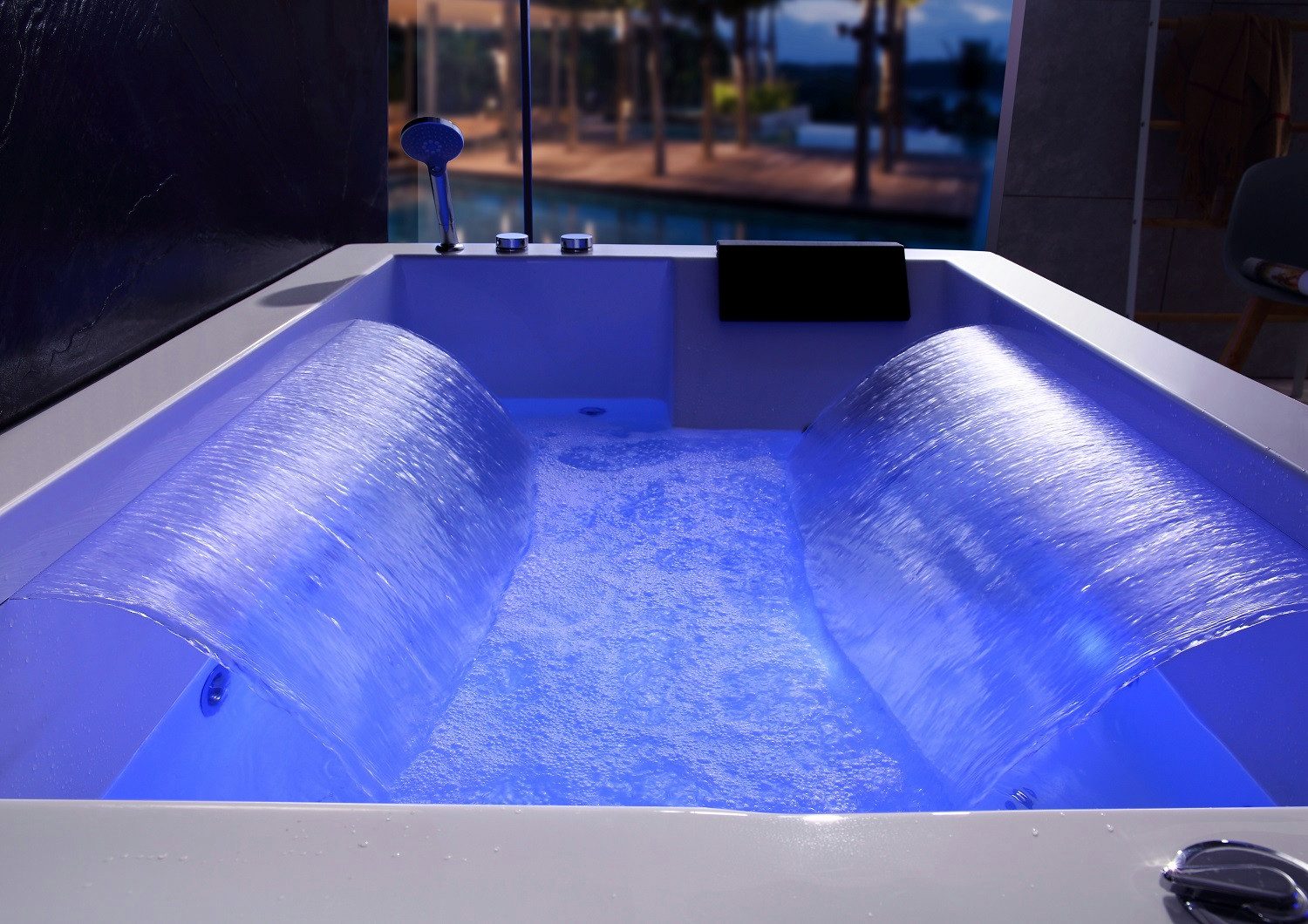 Duwilux Whirlpool-Badewanne Edler 2 Personen Whirlpool 181x127 Sydney Badewanne VOLLAUSSTATTUNG, (1-tlg), Vollausstattung
