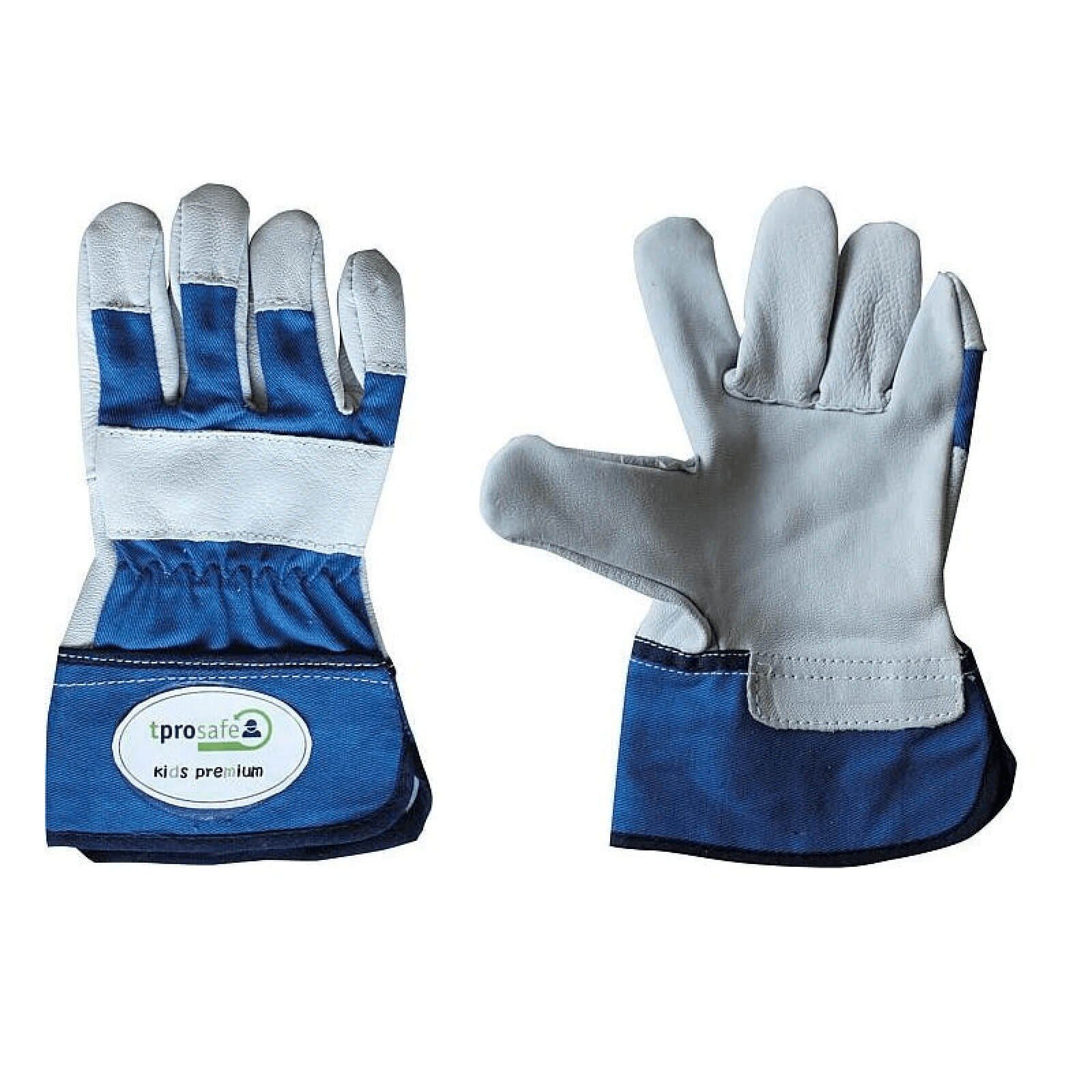 Kinderhandschuhe Leder-Arbeitshandschuhe Handschuhe tprosafe premium kleine blau-grau - tprosafe kids
