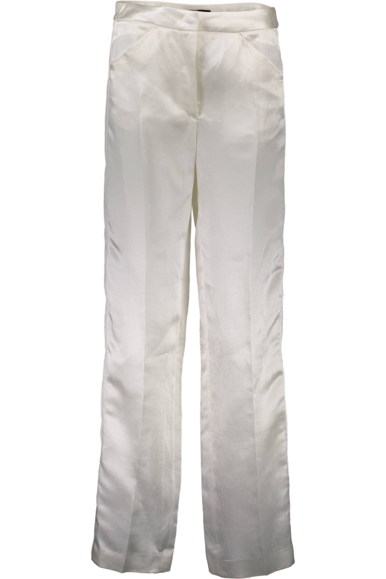 Just Cavalli 5-Pocket-Hose Elegante Damenhose Weiß mit Taschen und Hakenverschluss