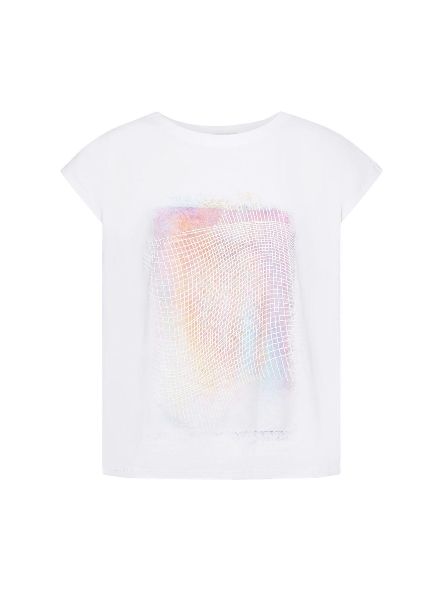 edc by Esprit Frontprint WHITE (1-tlg) T-Shirt mit Baumwoll-T-Shirt