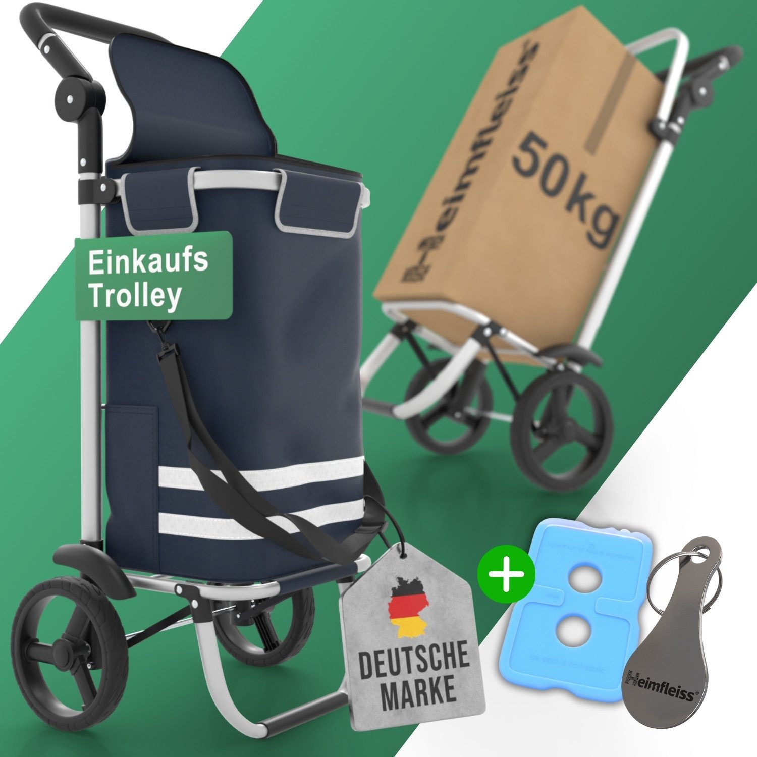 Heimfleiss® Einkaufstrolley Klappbarer Einkaufstrolley mit Kühlfach günstig online kaufen