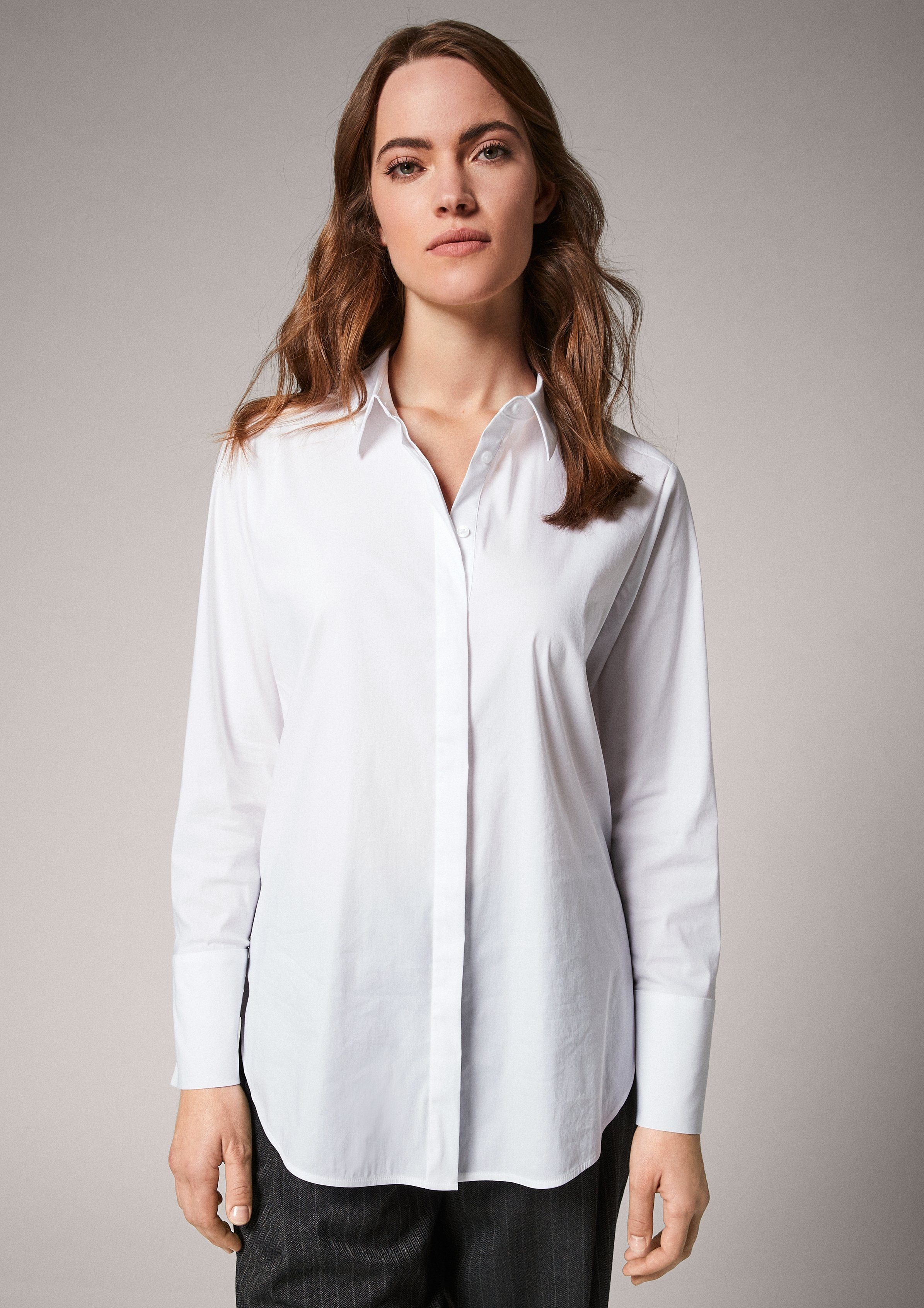 Comma Langarmbluse »Bluse mit verdeckter Knopfleiste« online kaufen | OTTO