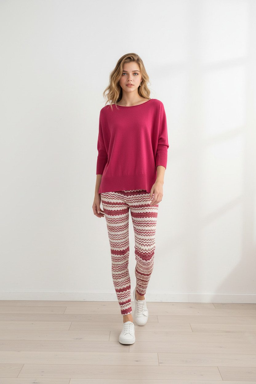 Zuckerwatte Rundhalspullover weit geschnitten aus Merinowolle mit Cashmere