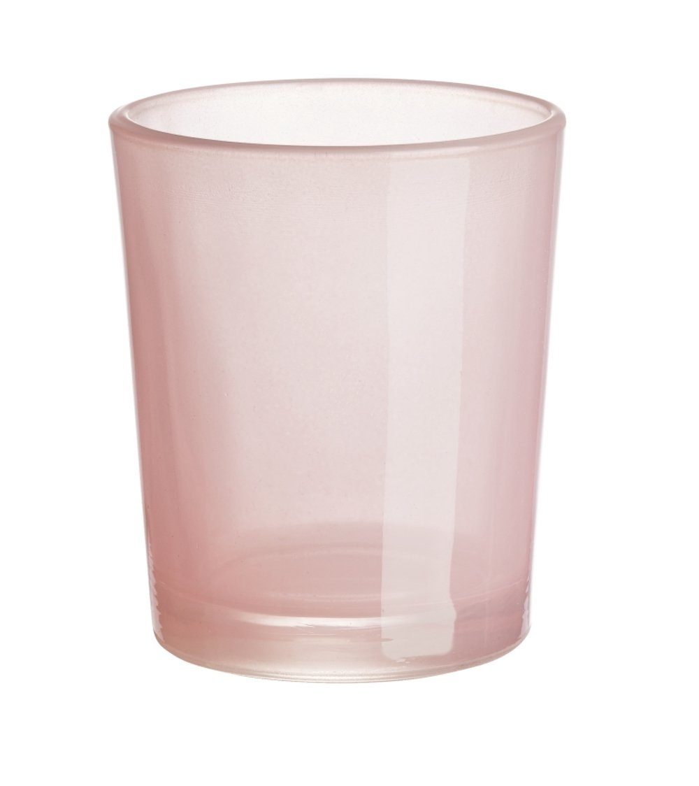 6,5x4,8x5,8cm Teelichtglas Stck. Deko-Glas HobbyFun 1 Rosenholz