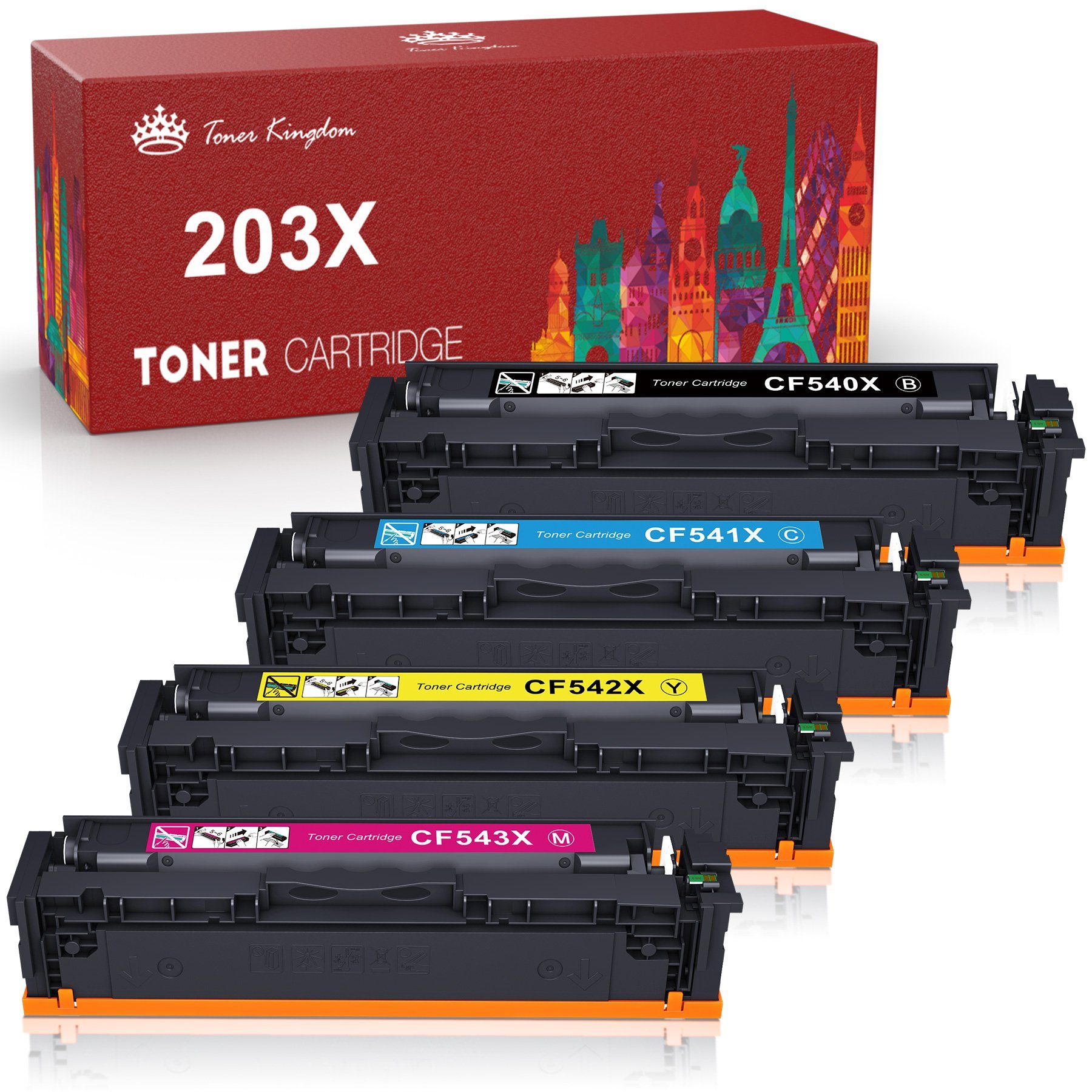 Toner Kingdom Tonerpatrone CF540A CF540X 203A 203X für HP MFP M281fdw