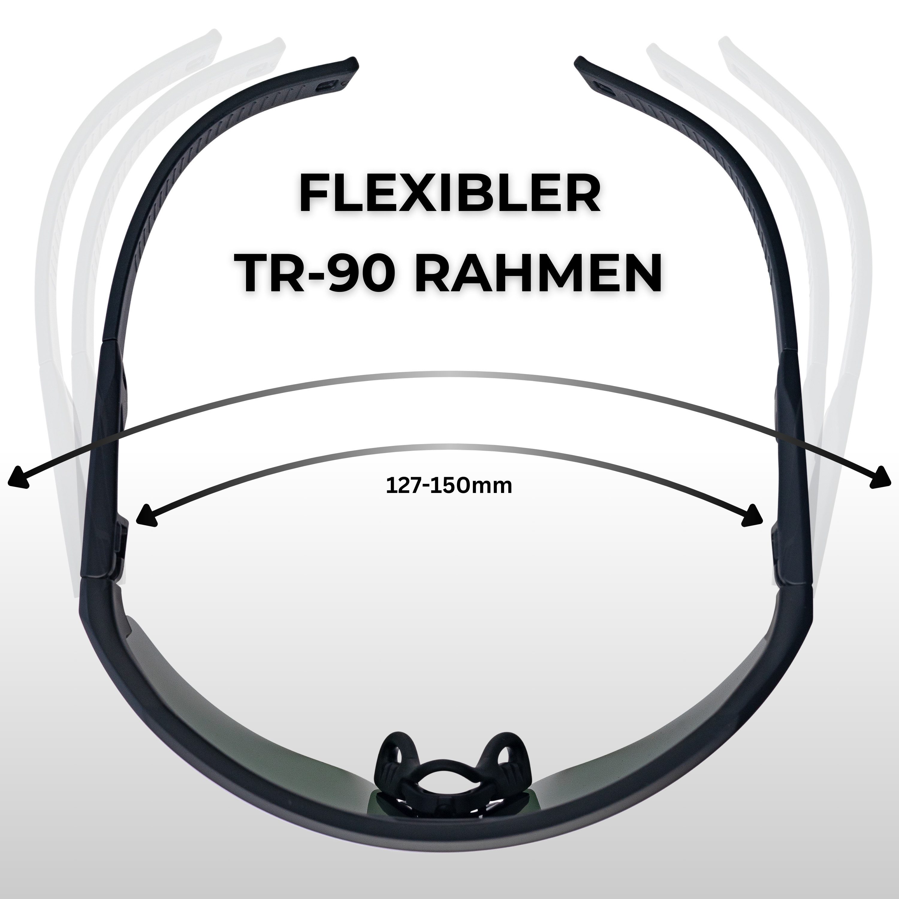 EyeAm Fahrradbrille, Sportbrille, Unisex Design, Für Sport, Rad, Laufen, MTB & Outdoor, (Modell: EAZYRUN), UV-Schutz 400