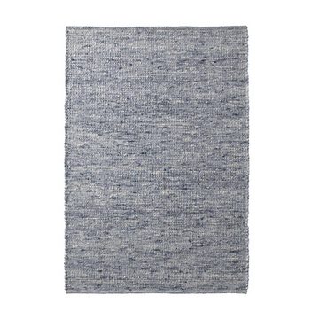 Wollteppich TaraCarpet Handwebteppich Malmoe Fashion, TaraCarpet, rechteckig, Höhe: 10 mm, Handgewebter Teppich blau Wohnzimmer Schlafzimmer Esszimmer 060X090