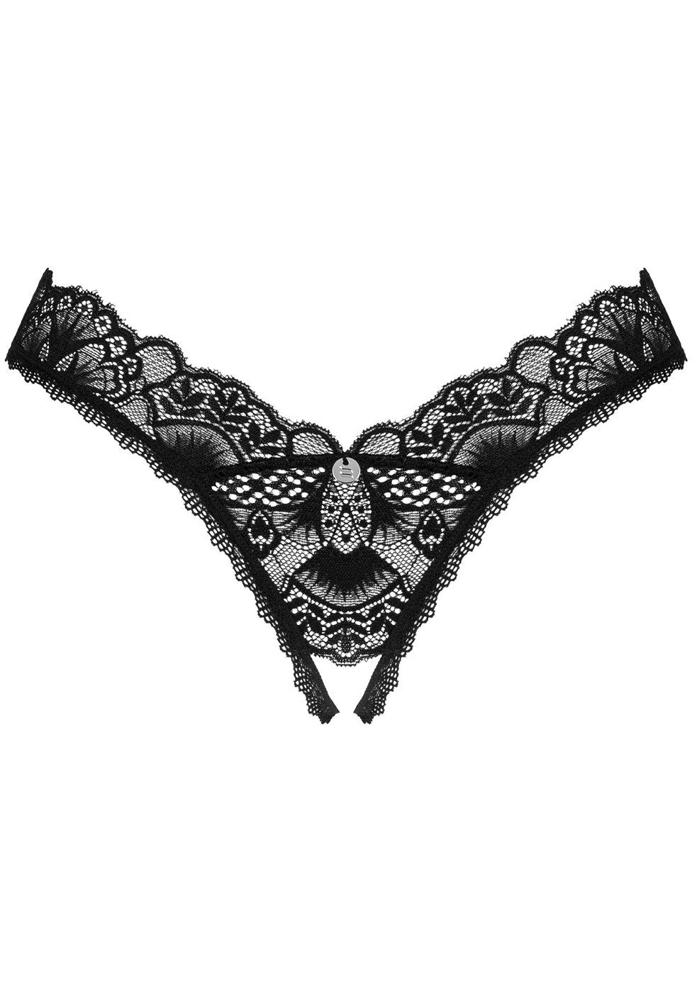 Panty-Ouvert Ouvert-String Donna schwarz elastisch transparent