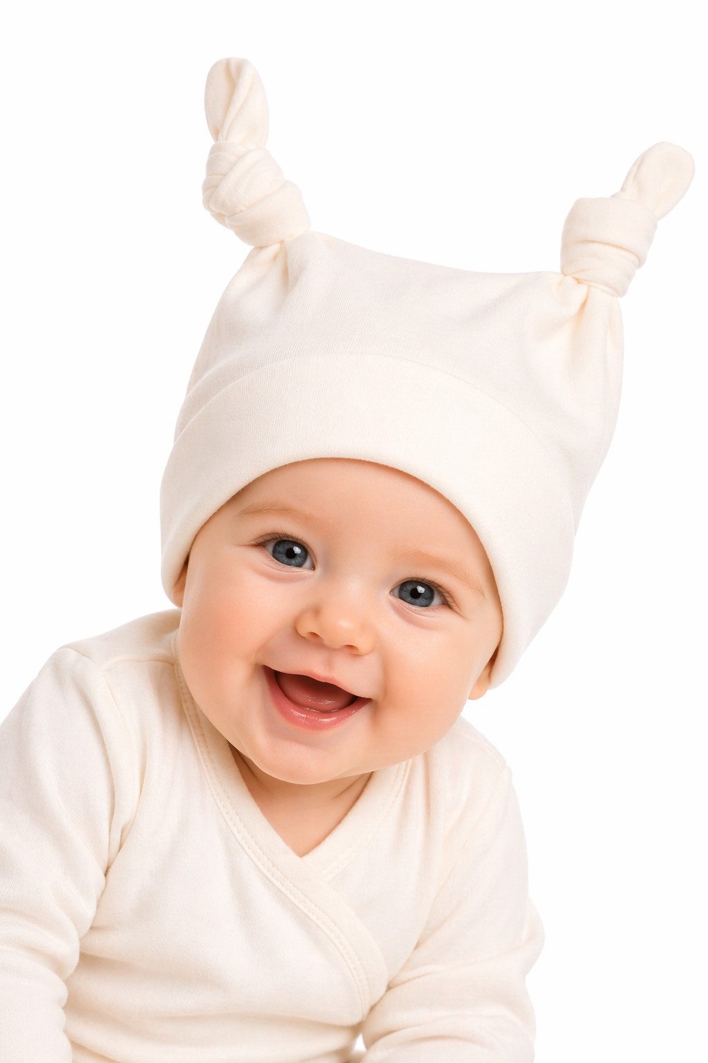 La Bortini Erstlingsmütze Baby Mütze Knotenmütze ab 0 Monaten 34- 46cm Kopfumfang Babymütze elastisch, weich, 34 36 38 40 42 44 46 48 50