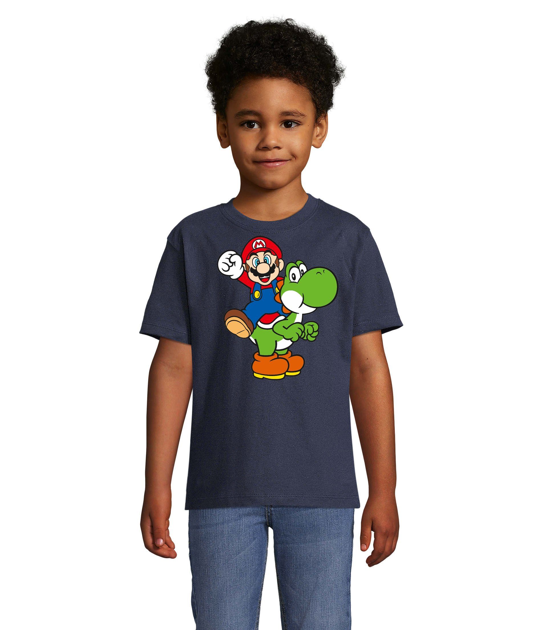 Blondie & Brownie T-Shirt Kinder Yoshi & Mario Konsole Retro Super Luigi