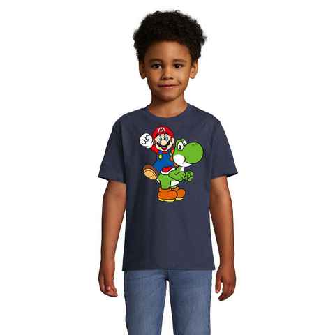 Blondie & Brownie T-Shirt Kinder Yoshi & Mario Konsole Retro Super Luigi